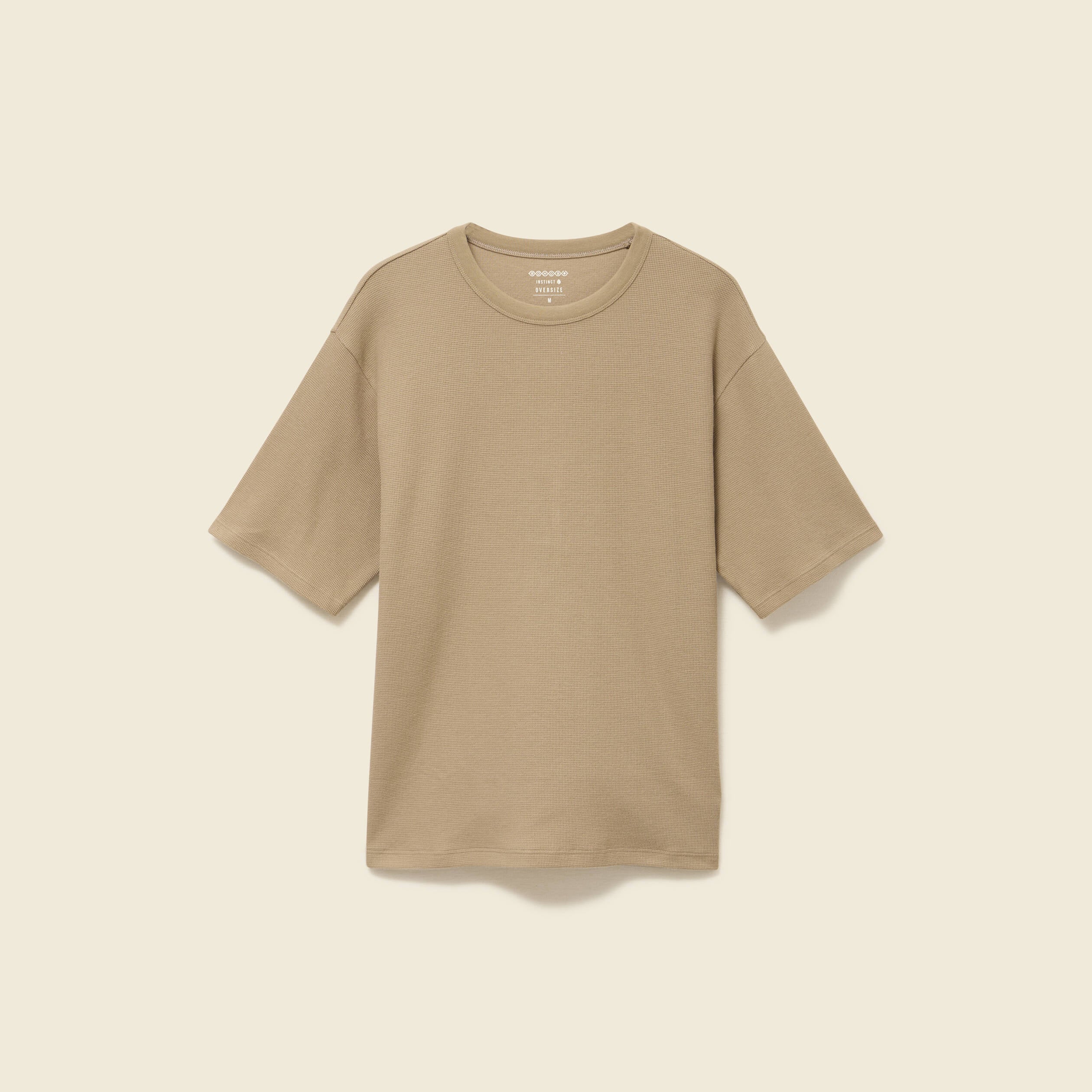 T-shirt ample en coton manches courtes beige fonce homme