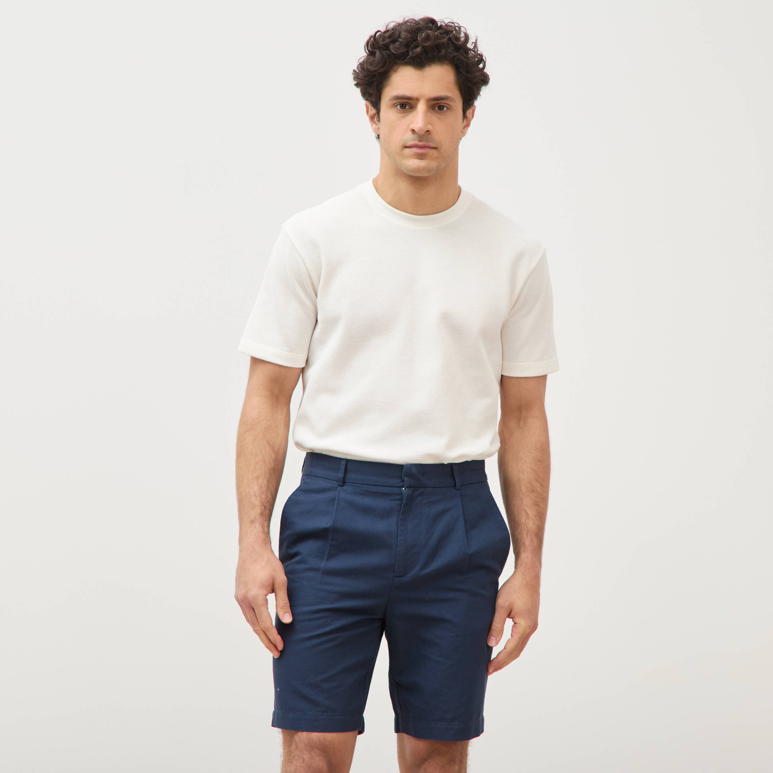 Bermuda bleu fonc&eacute; homme