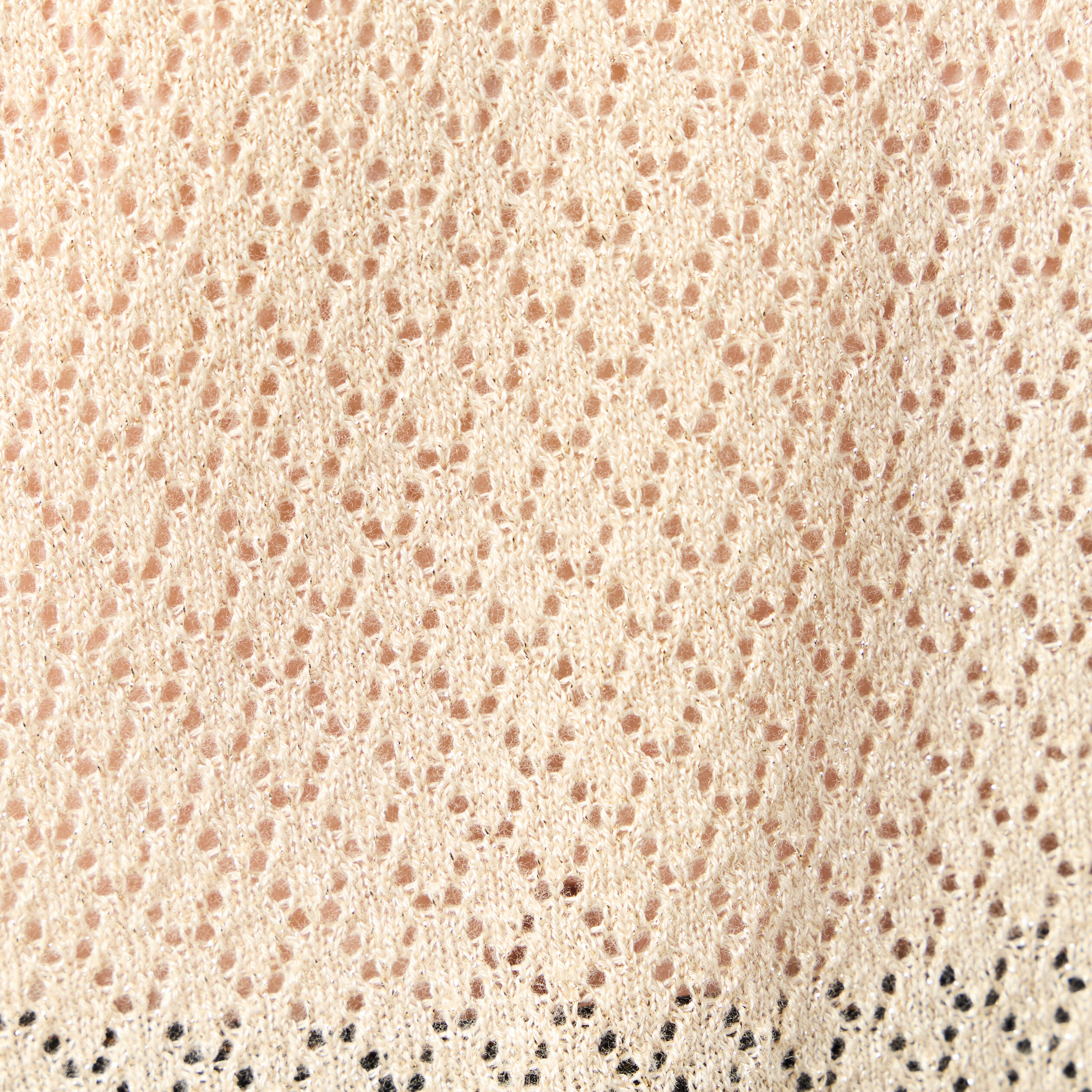 Pull manches longues ajour&eacute; creme femme