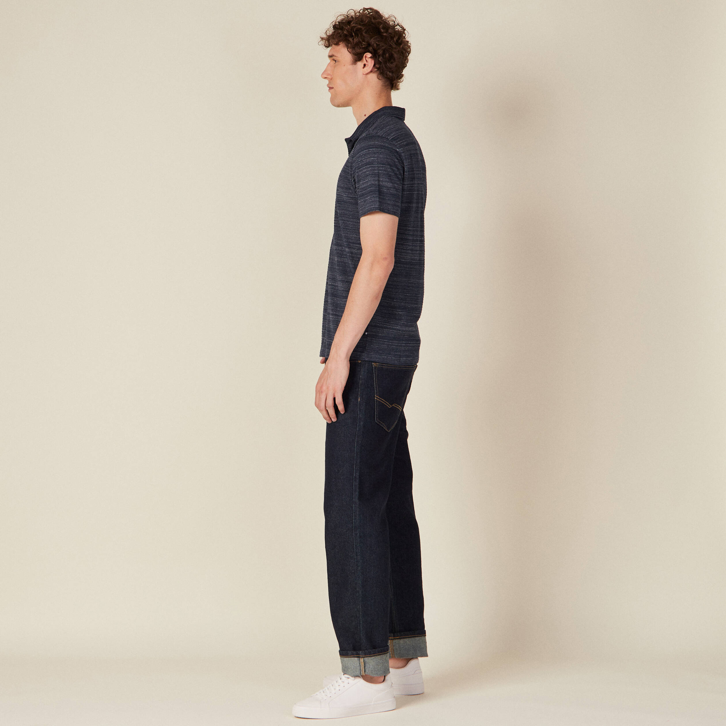 Polo manches courtes bleu marine homme