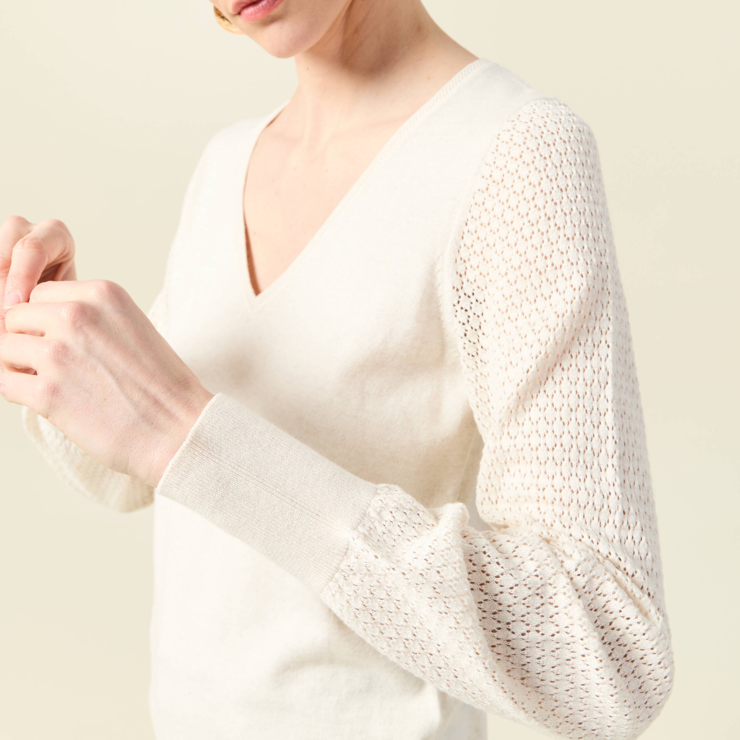 pull manches longues creme femme Pull manches longues creme femme
