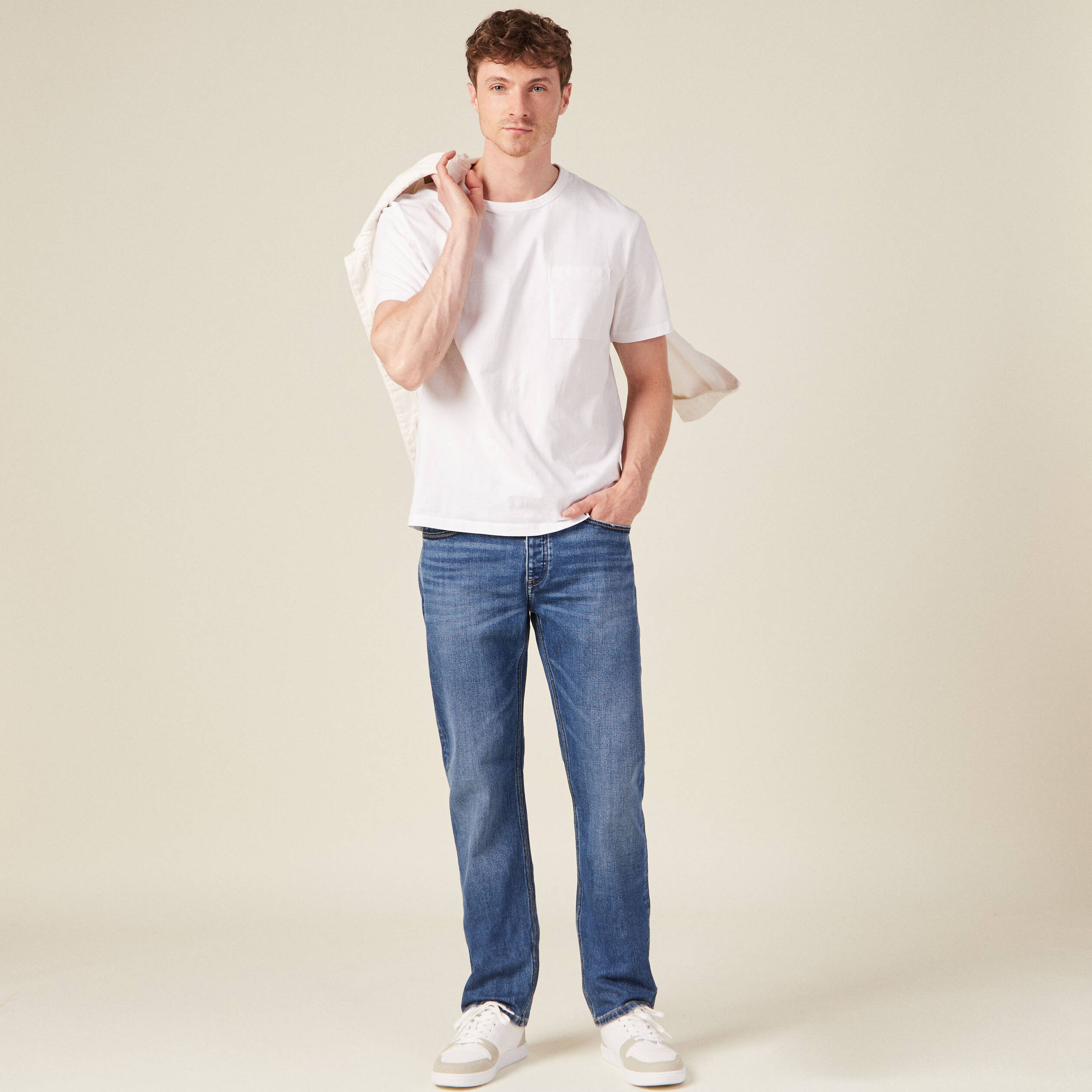 Jeans regular 5 poches denim double stone homme Vibs