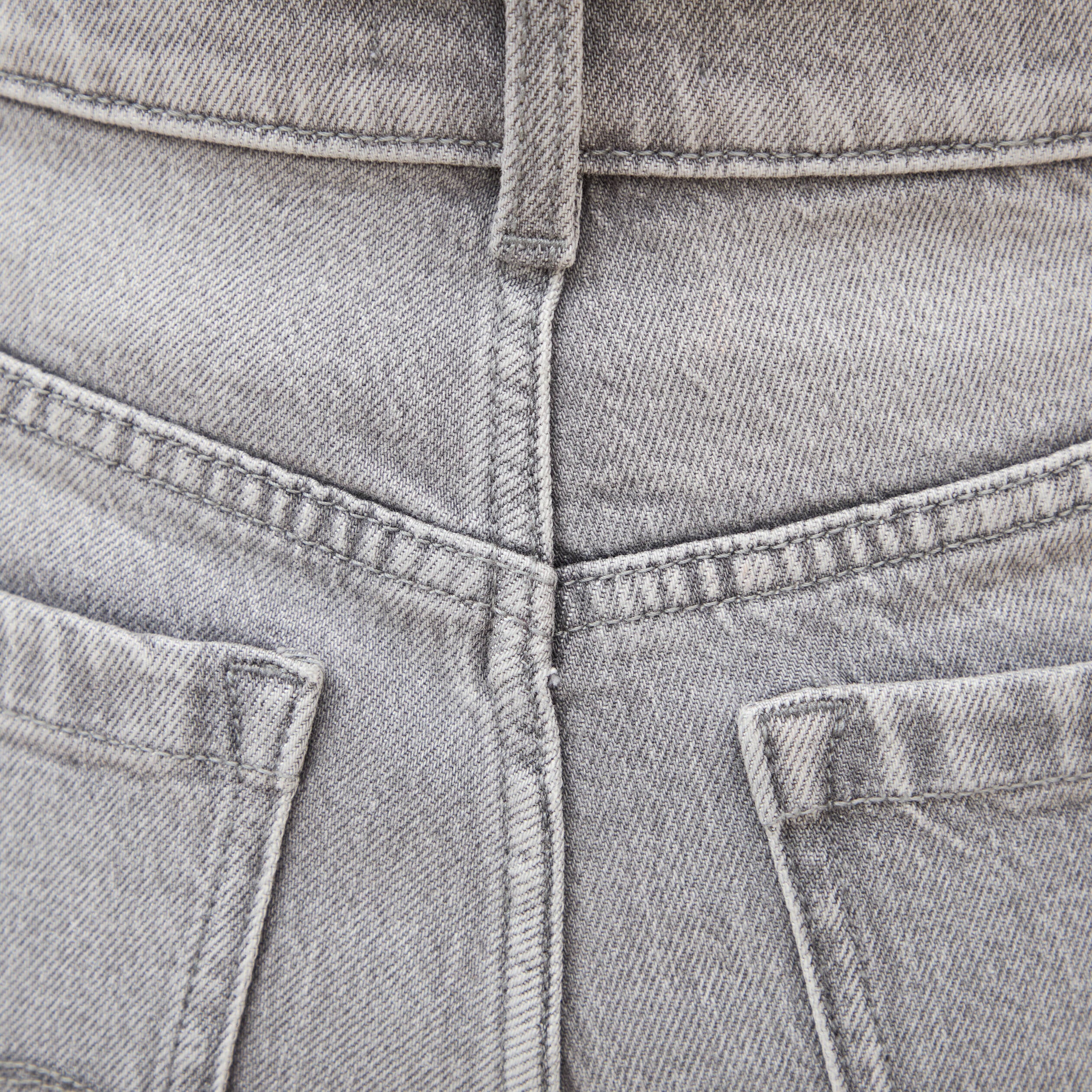 Jeans large taille haute denim gris femme