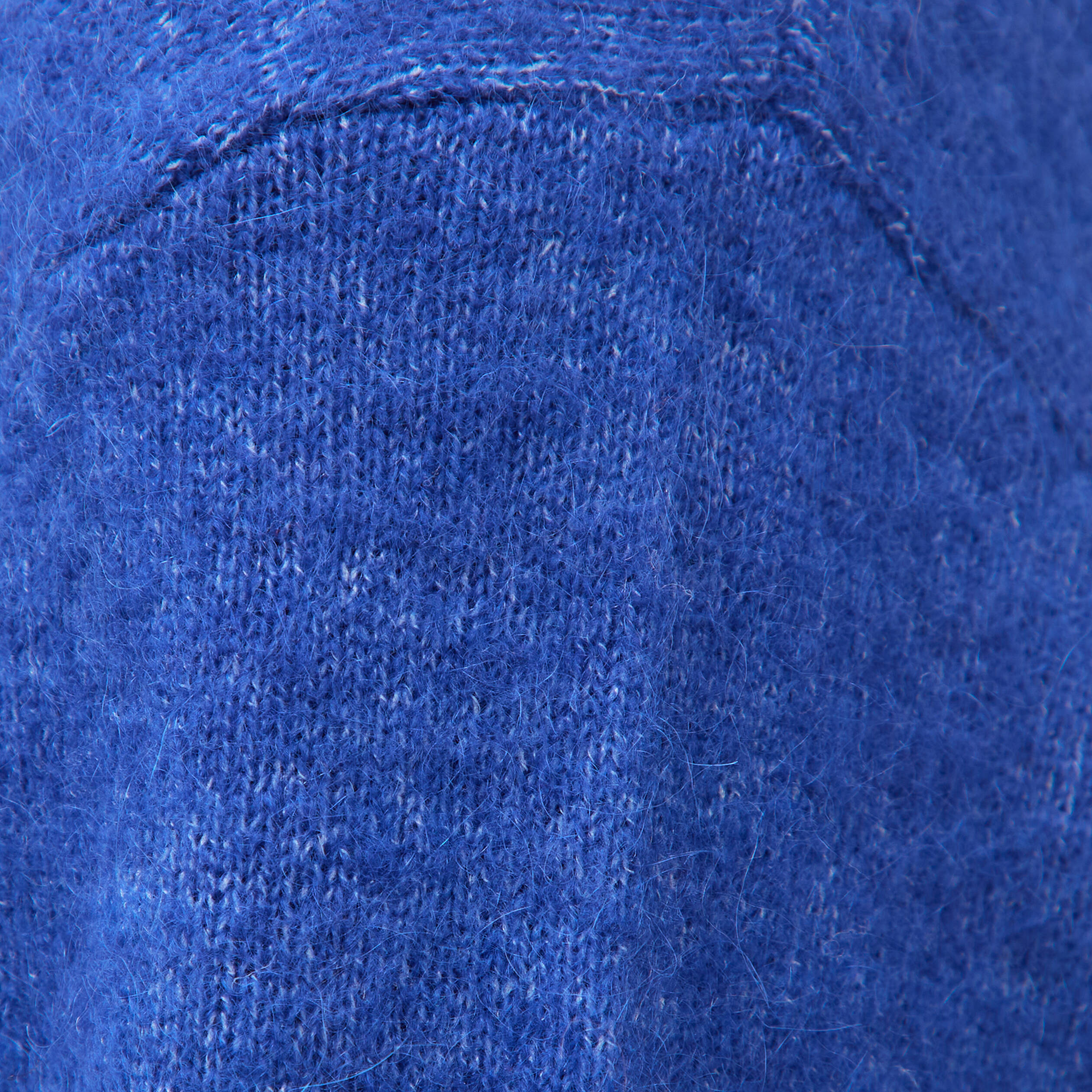 Pull droit col v manches longues bleu electrique femme