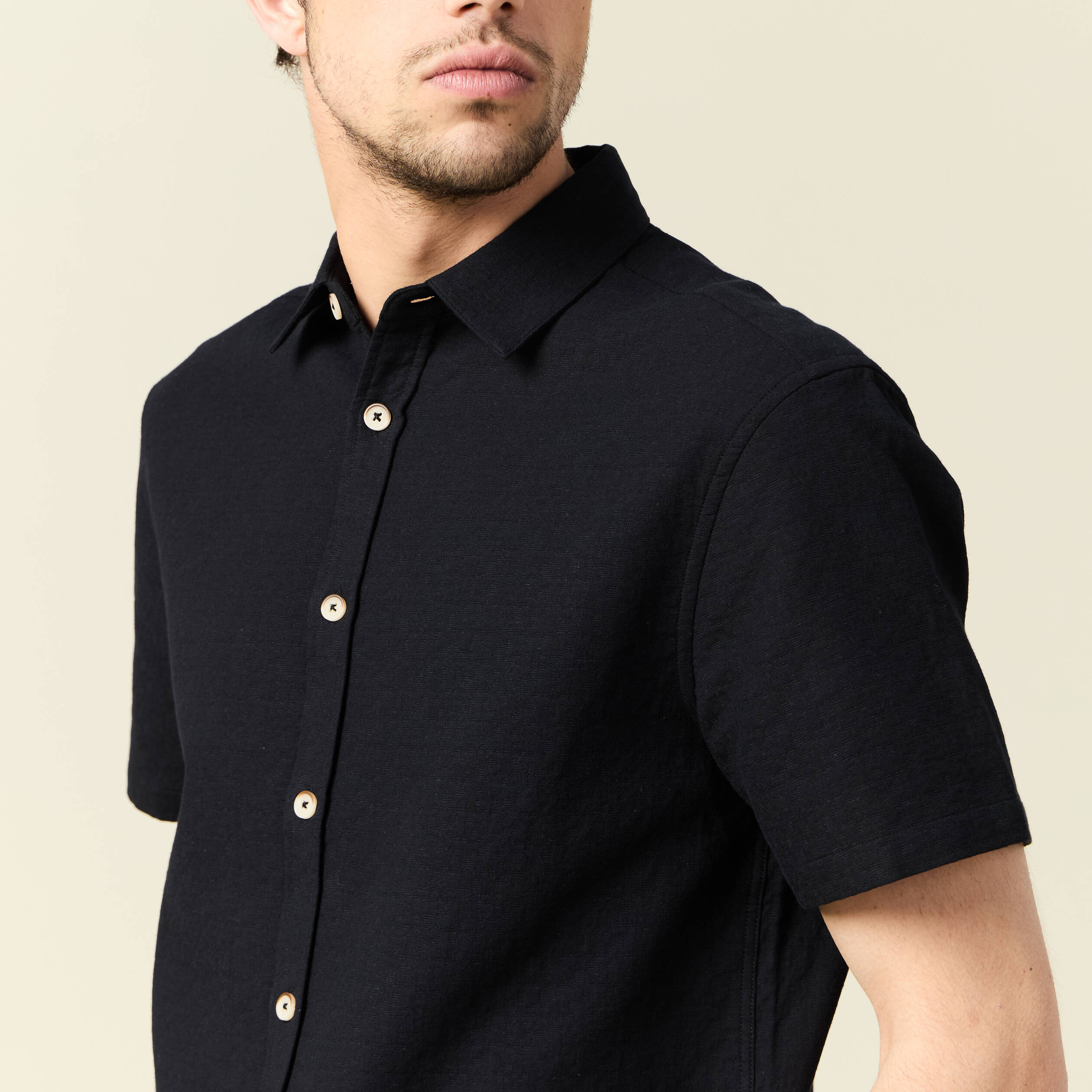 chemise manches courtes noir homme Chemise manches courtes noir homme