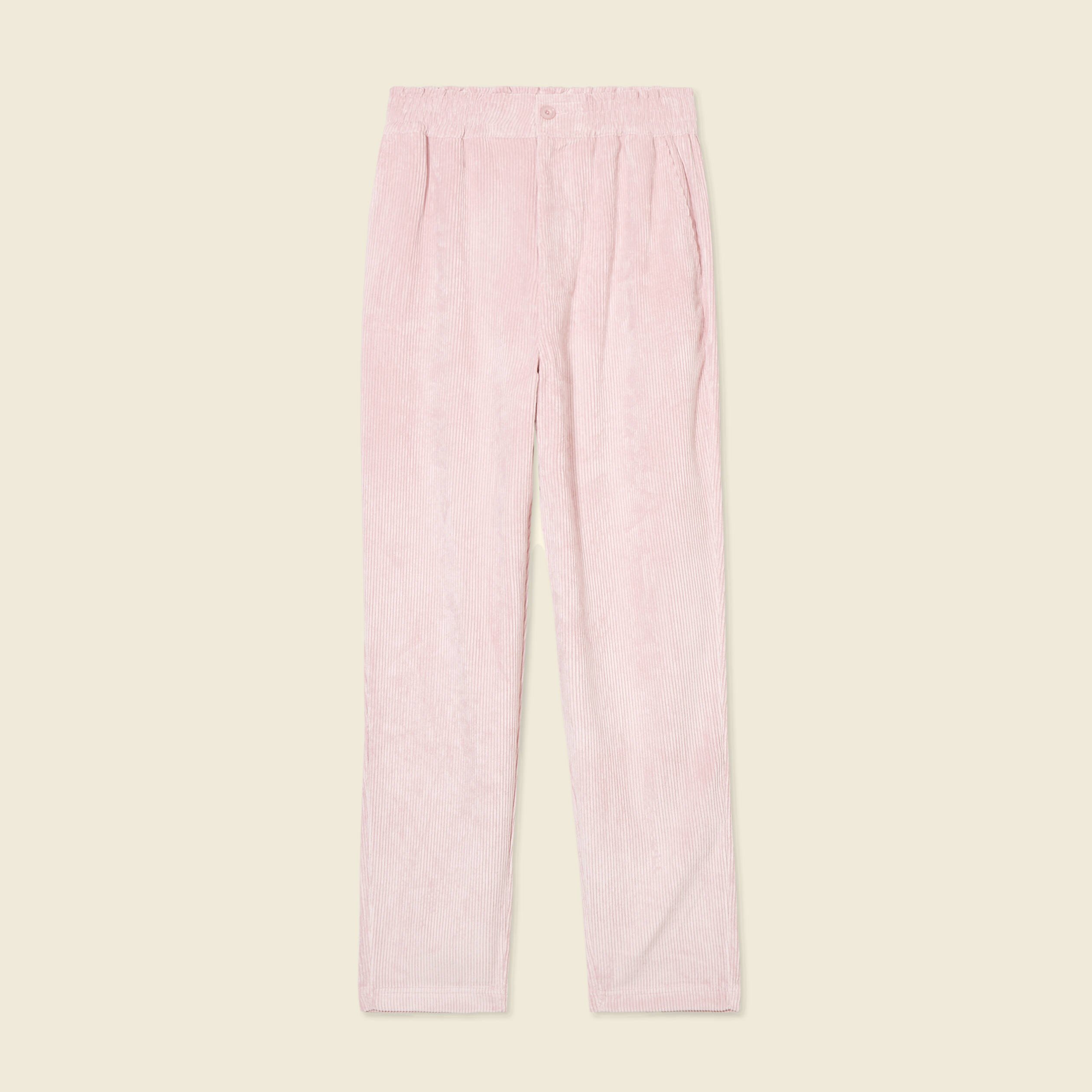 Tregging velours 7/8ème rose pastel femme