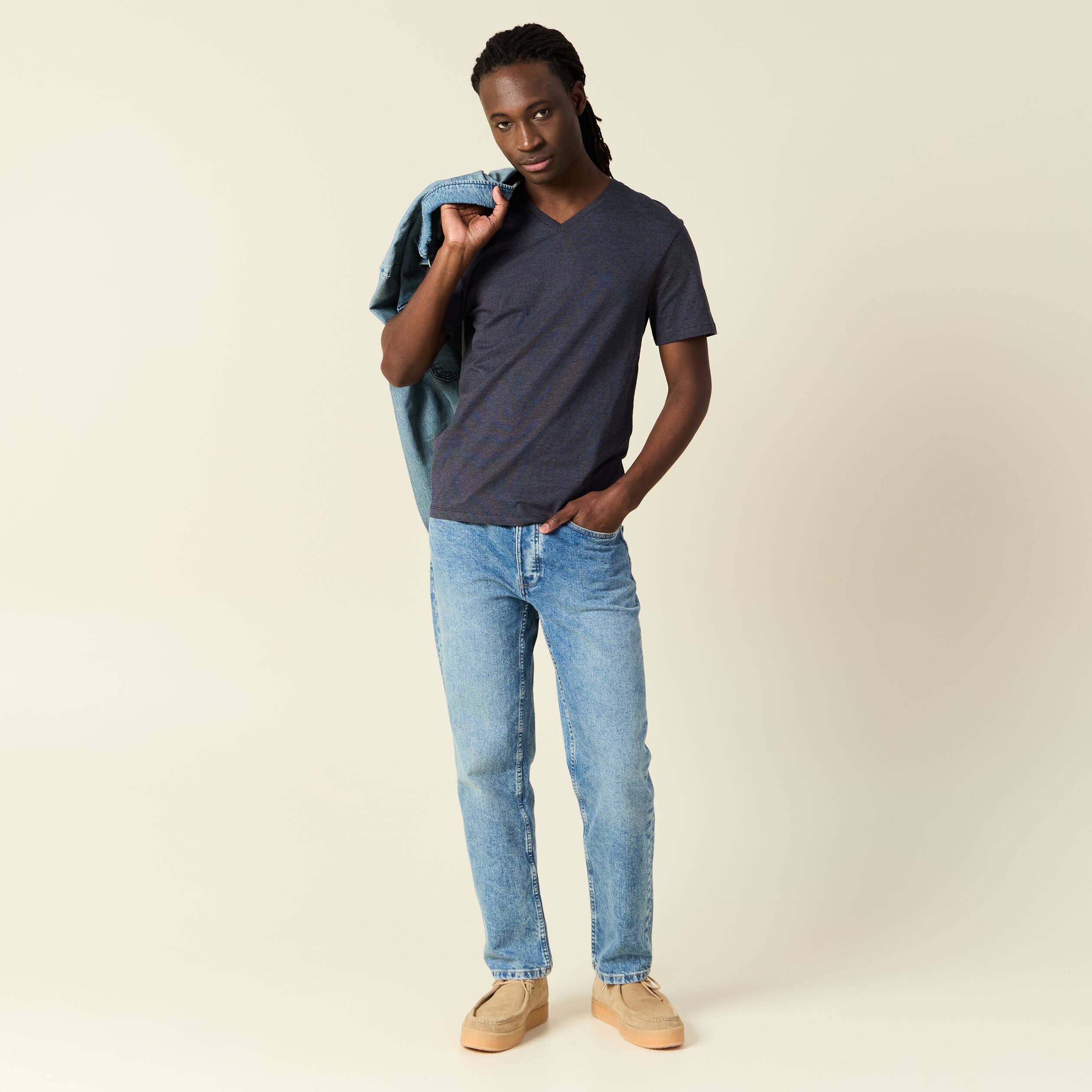 T-shirt manches courtes homme bleu foncé homme