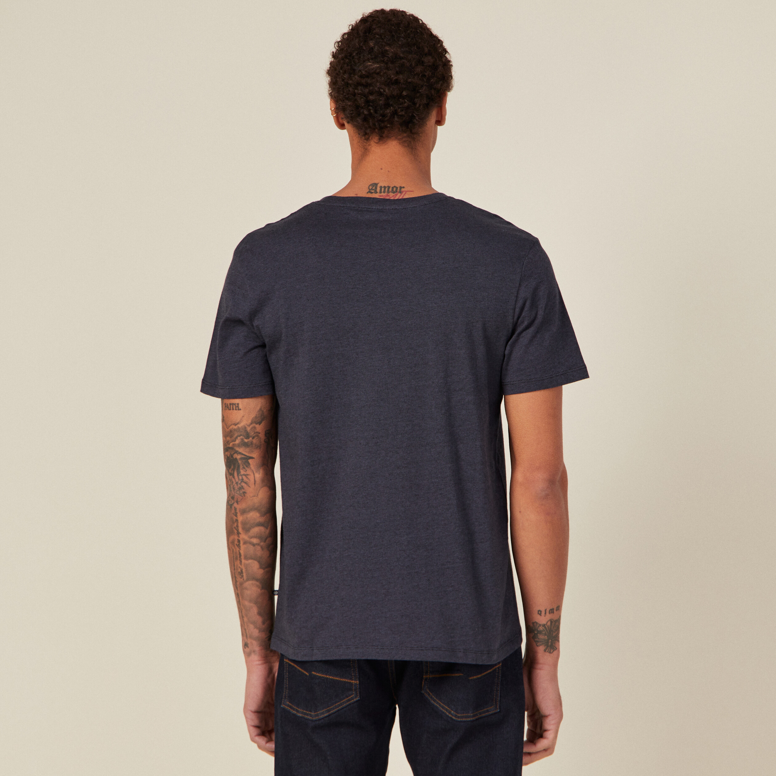 t shirt eco responsable bleu fonce homme T-shirt éco-responsable bleu foncé homme