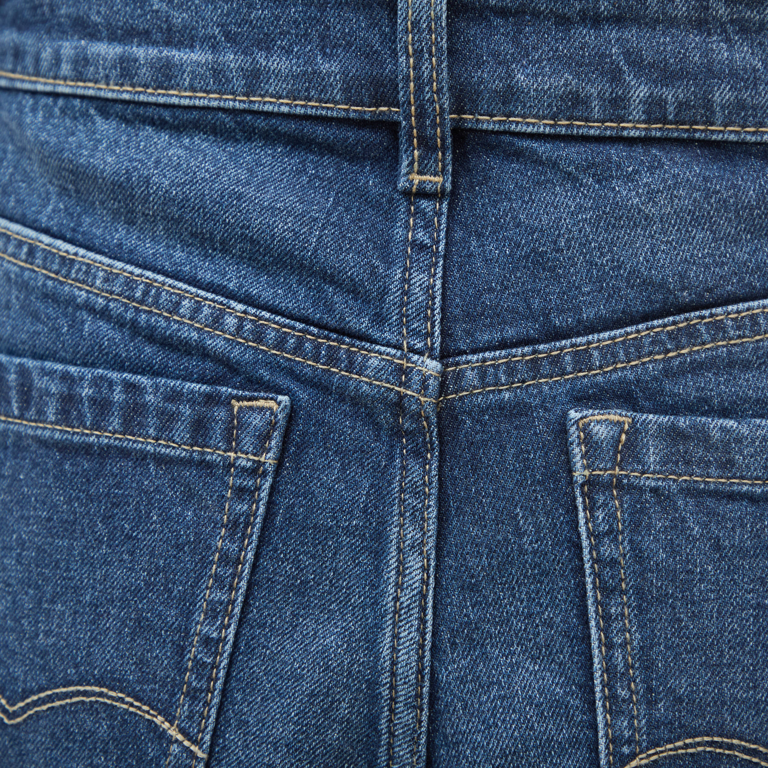 Jeans large taille haute denim brut femme