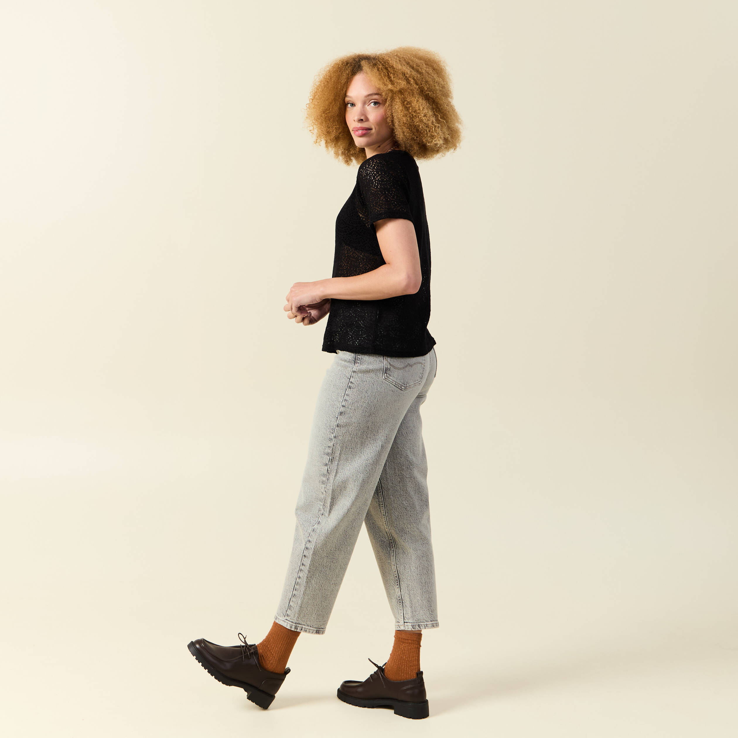T-shirt manches courtes noir femme