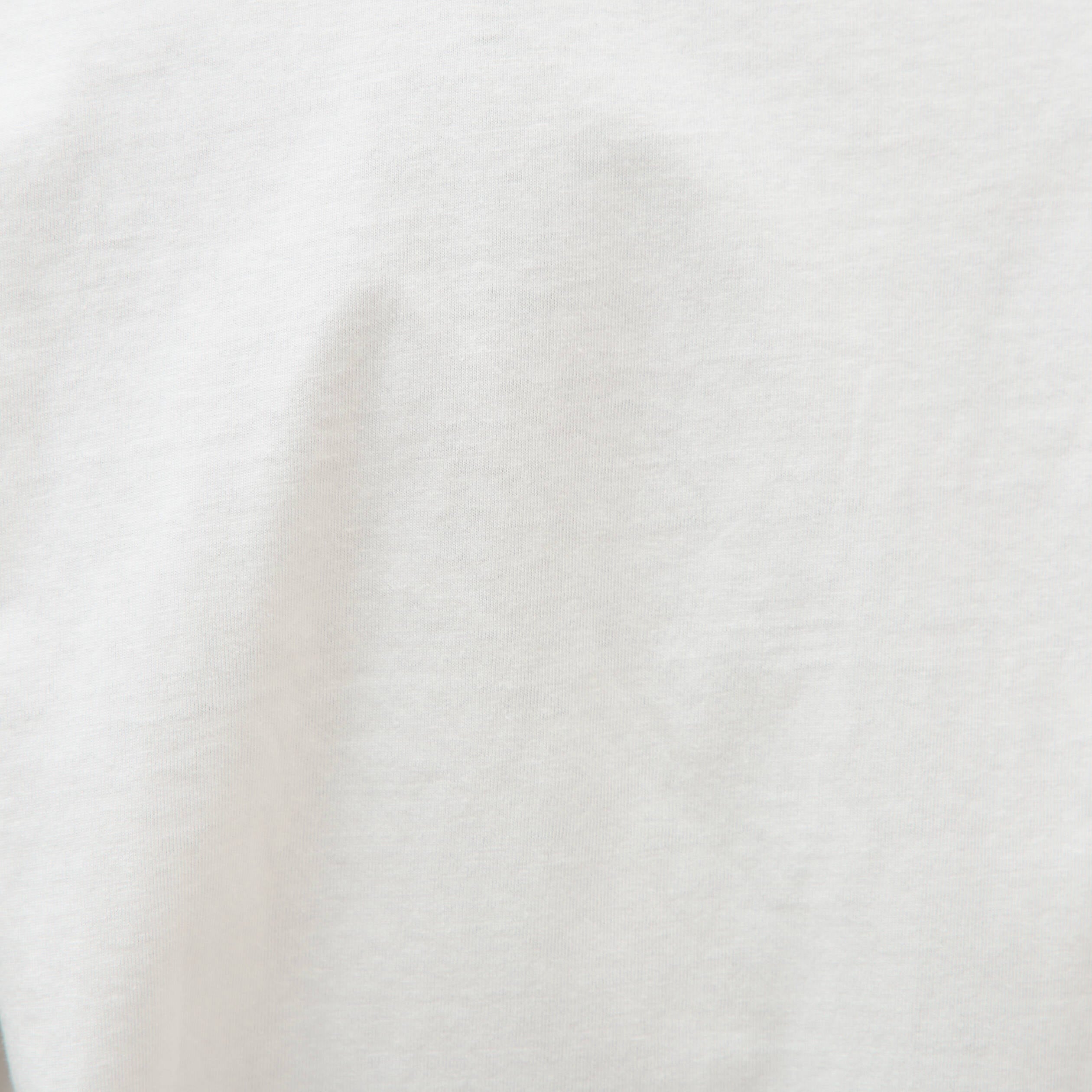 T-shirt col rond manches coudes en coton ecru homme