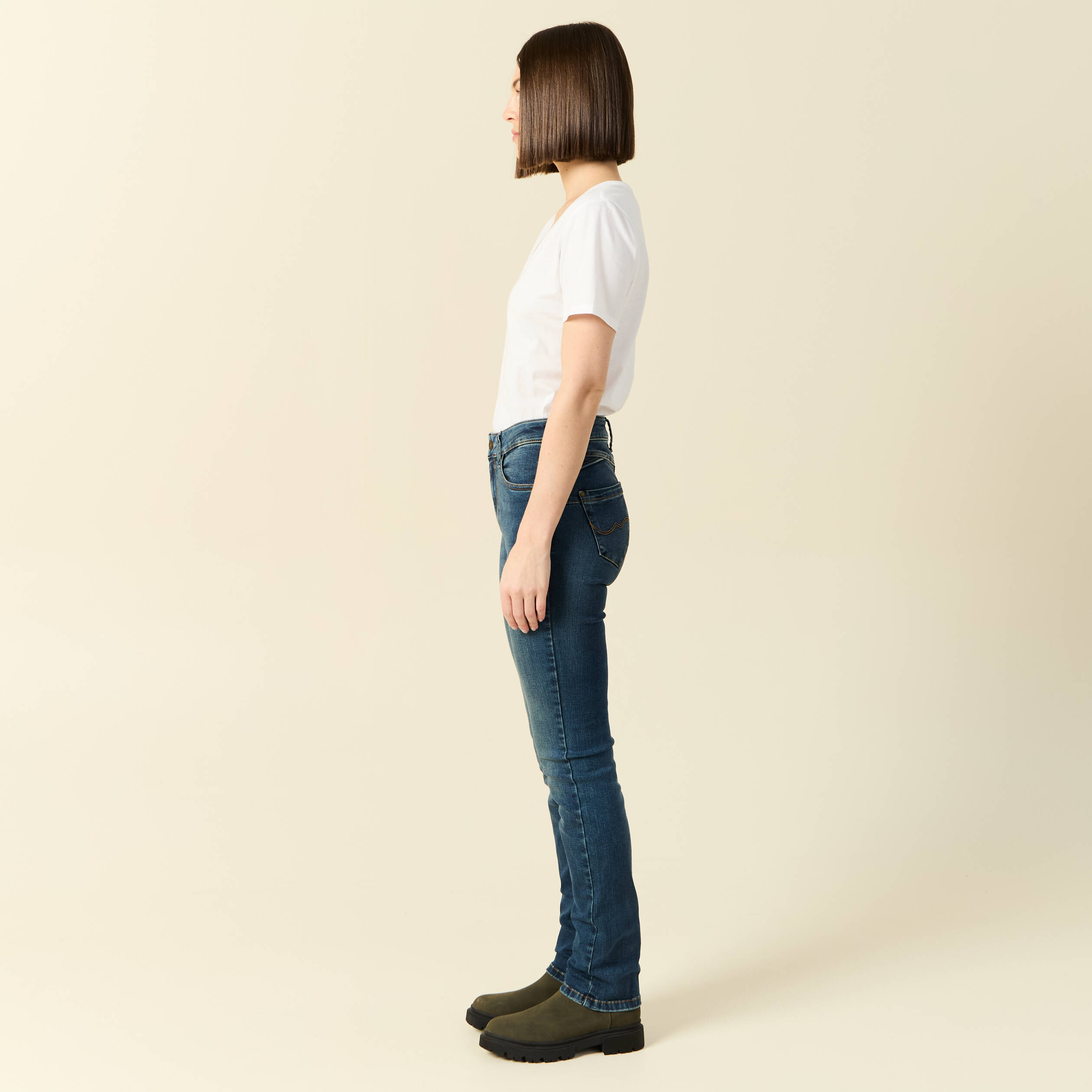 jeans regular taille haute denim stone femme Jeans regular taille haute denim stone femme