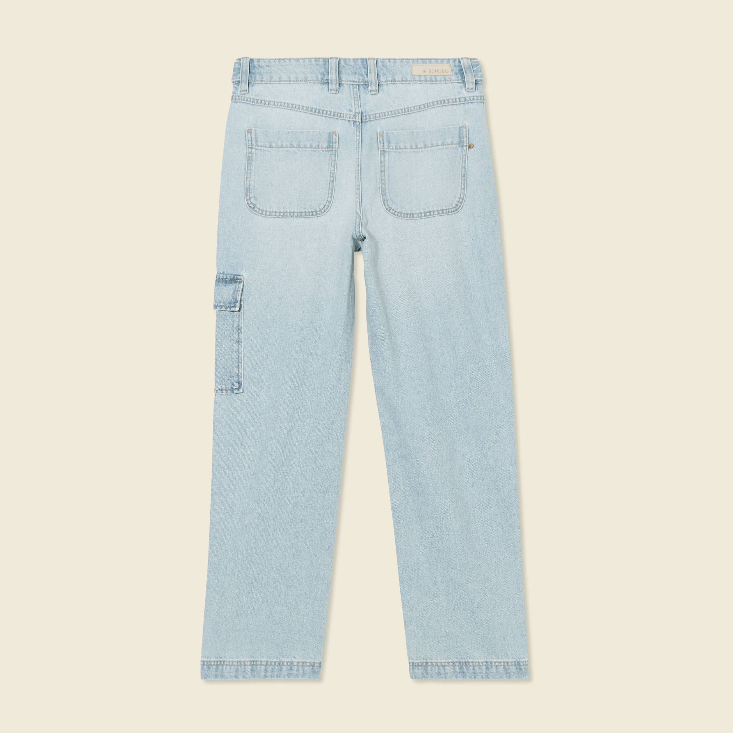 jeans cargo 5 poches denim bleach femme Jeans cargo 5 poches denim bleach femme