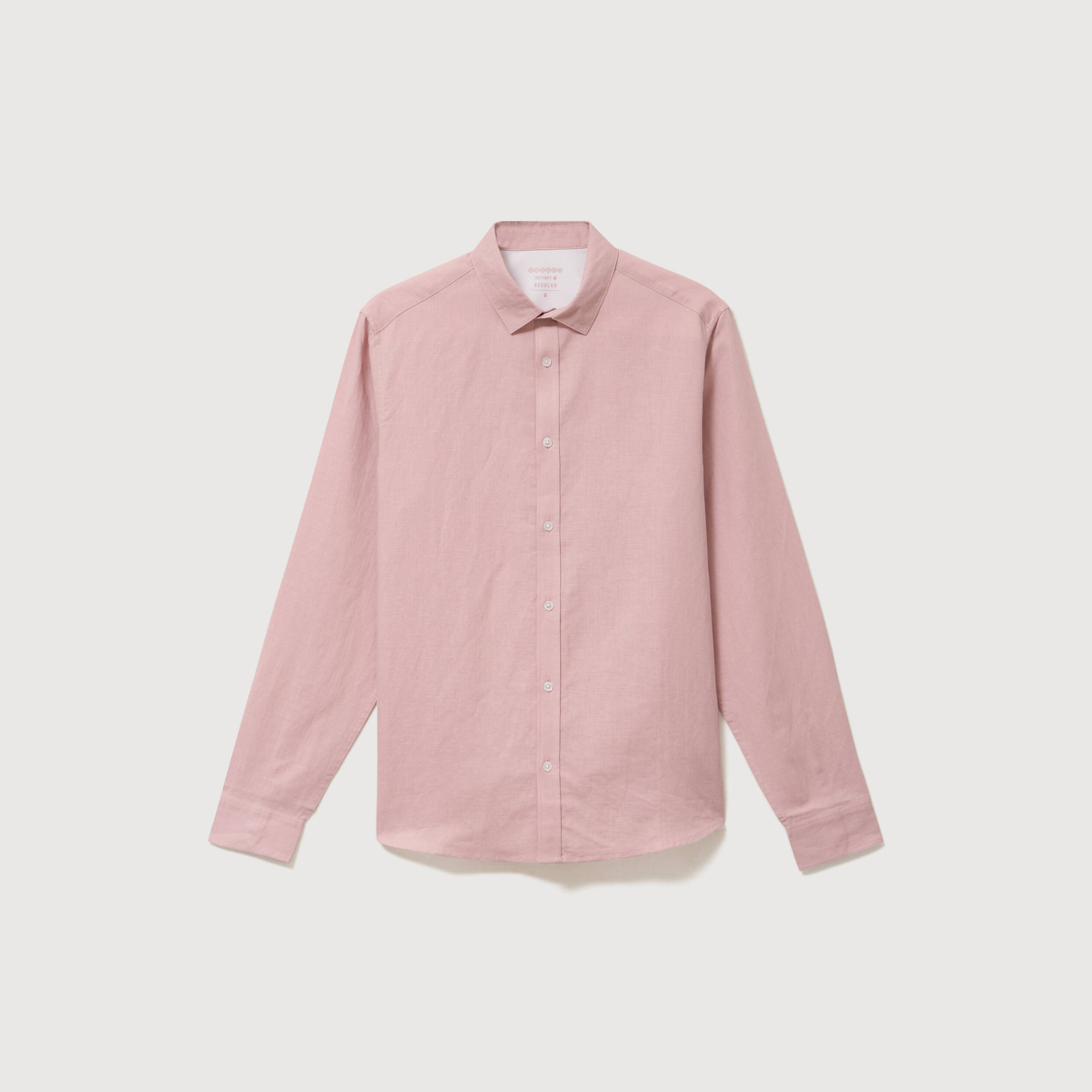 Chemise manches longues rose pastel homme