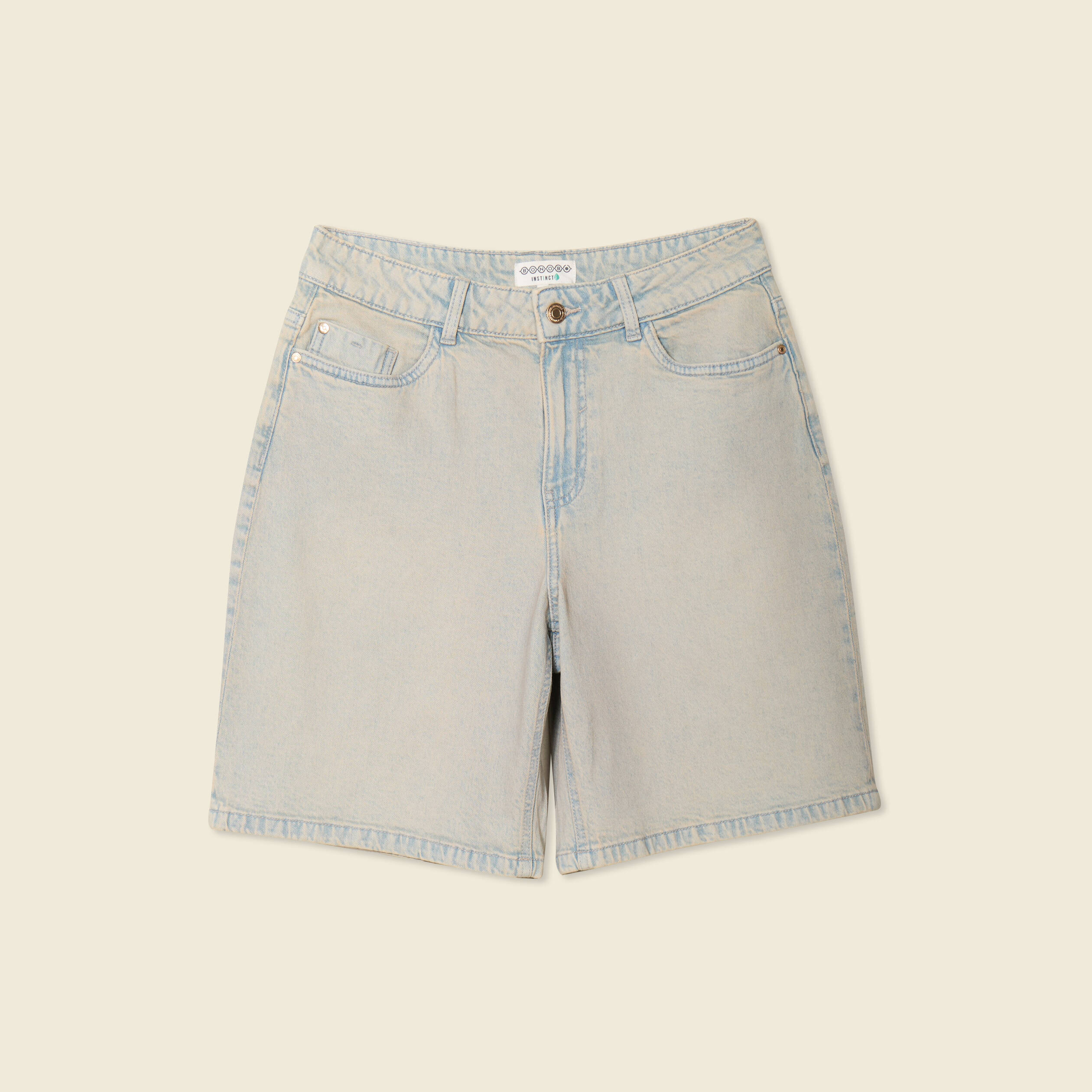 bermuda droit en jean bleu ciel femme Bermuda droit en jean bleu ciel femme