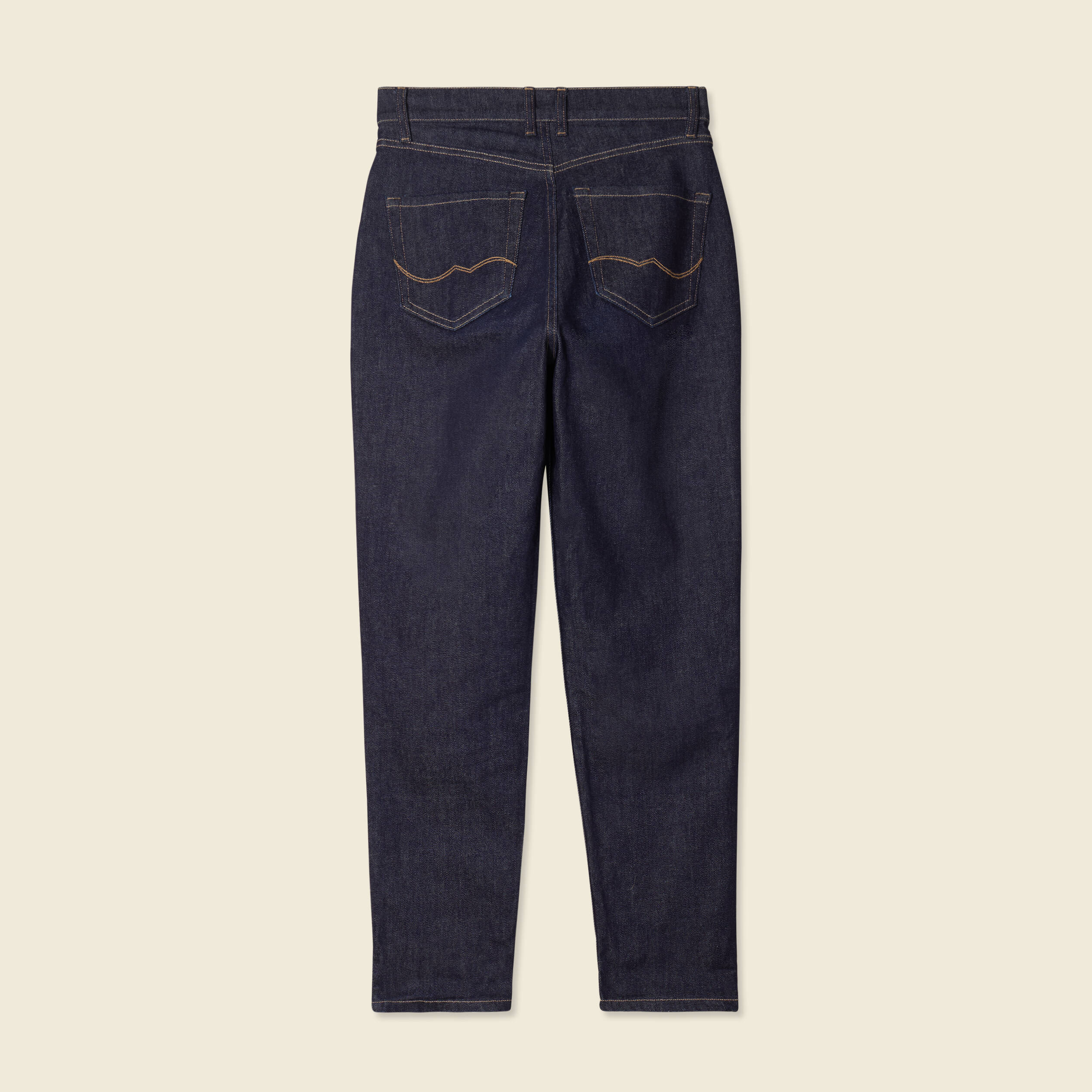 Jeans mom fabriqu&eacute; en France denim brut femme