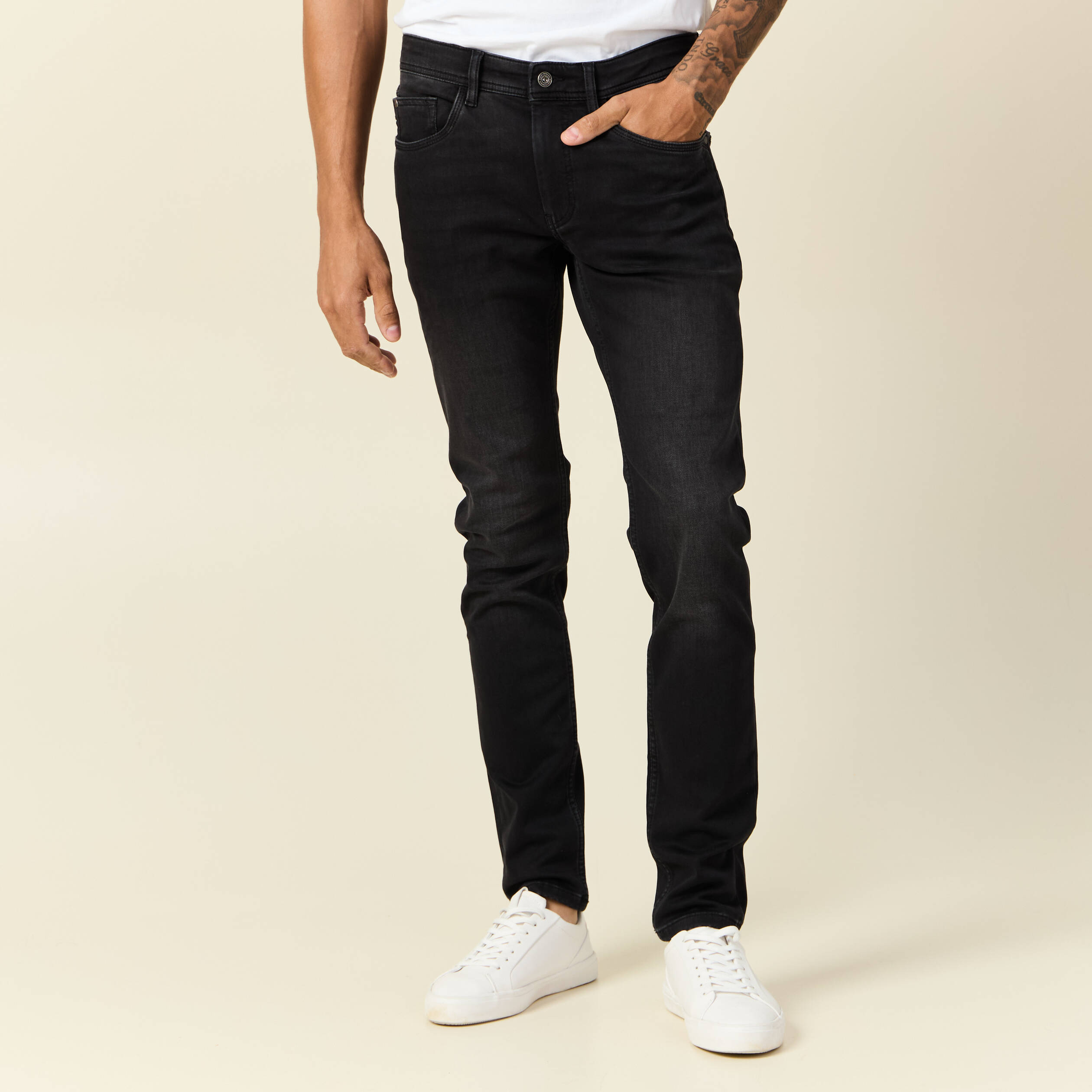 jeans slim 5 poches denim snow noir homme Jeans slim 5 poches denim snow noir homme