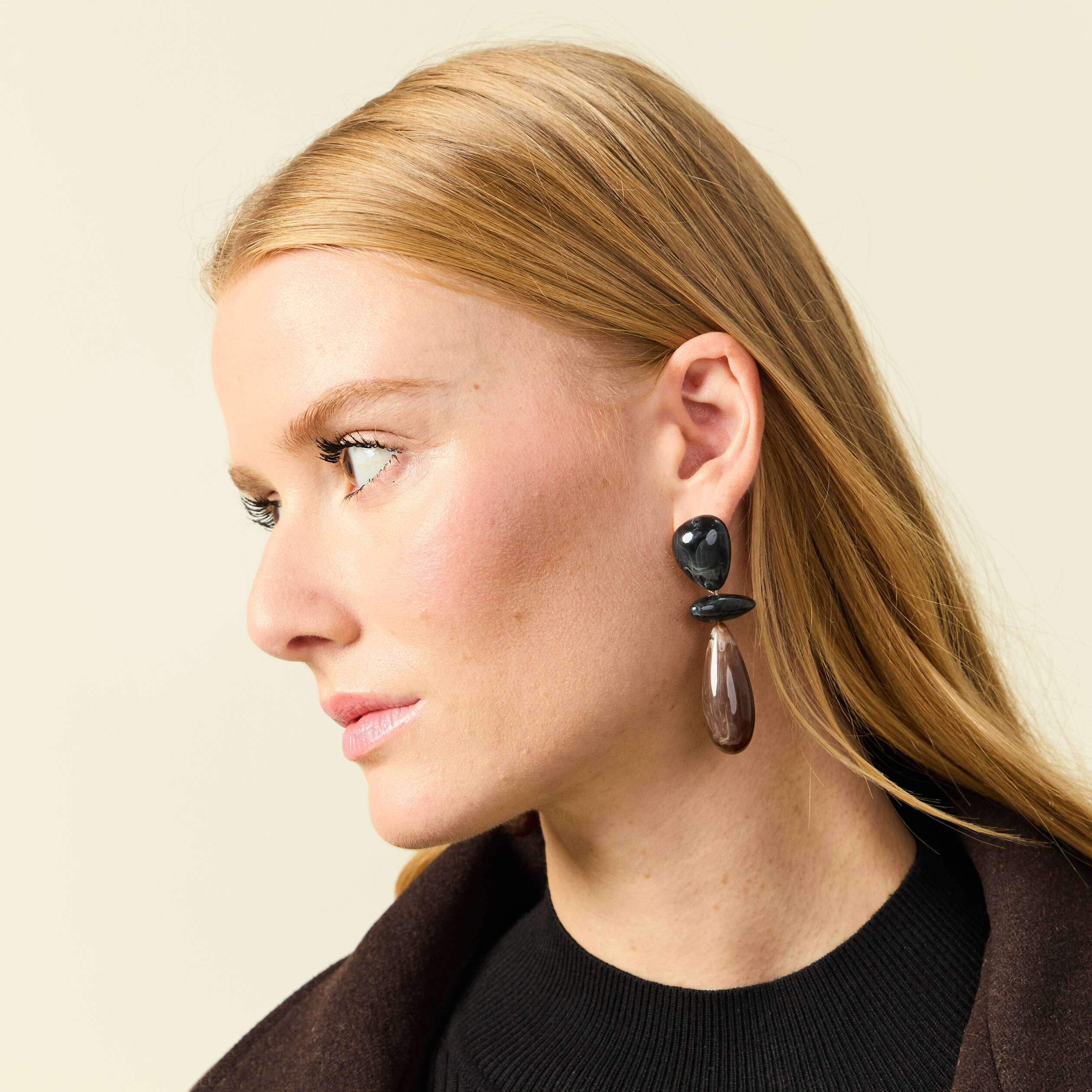 Boucles d'oreilles bordeaux femme