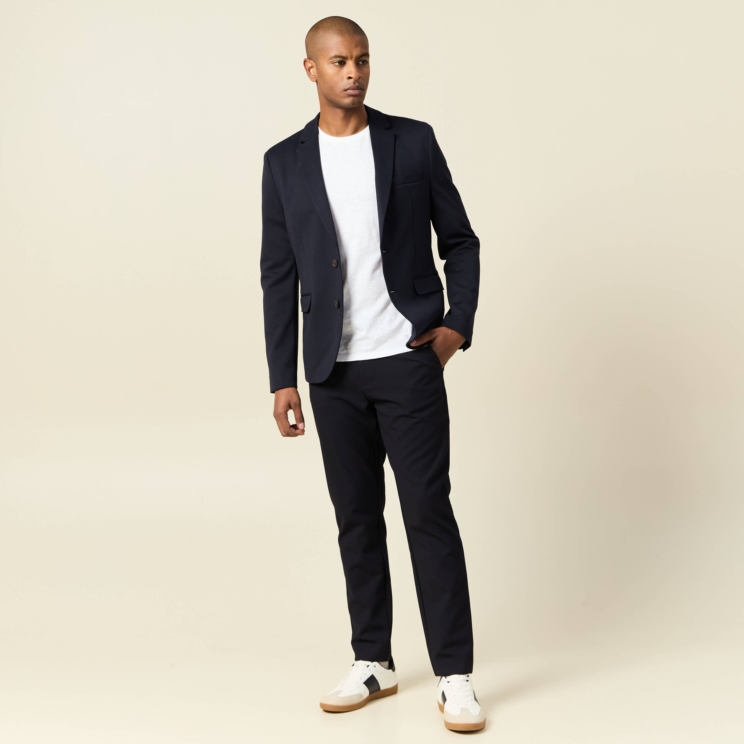 veste blazer manches longues bleu marine homme Veste blazer manches longues bleu marine homme