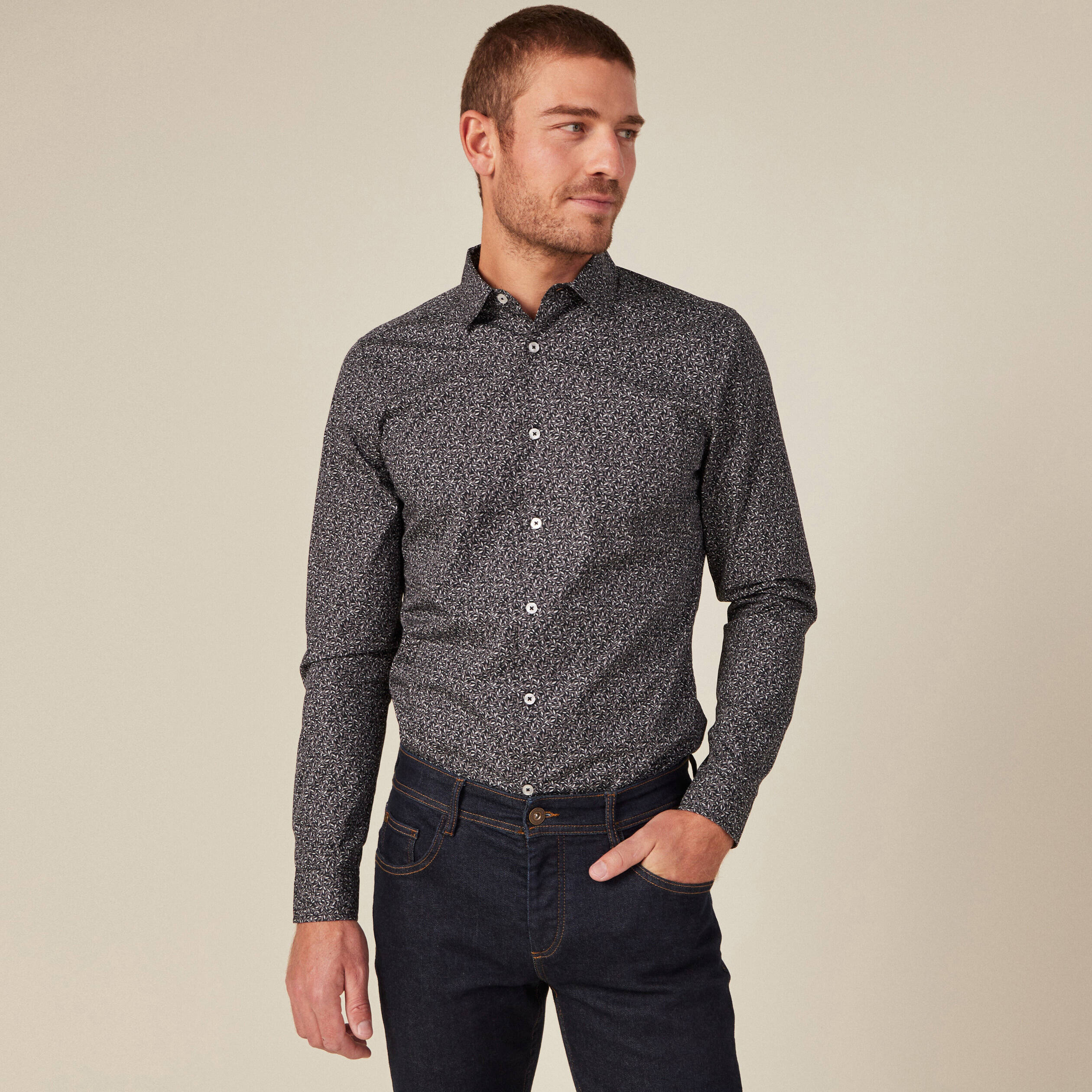 Chemise éco-responsable noir homme