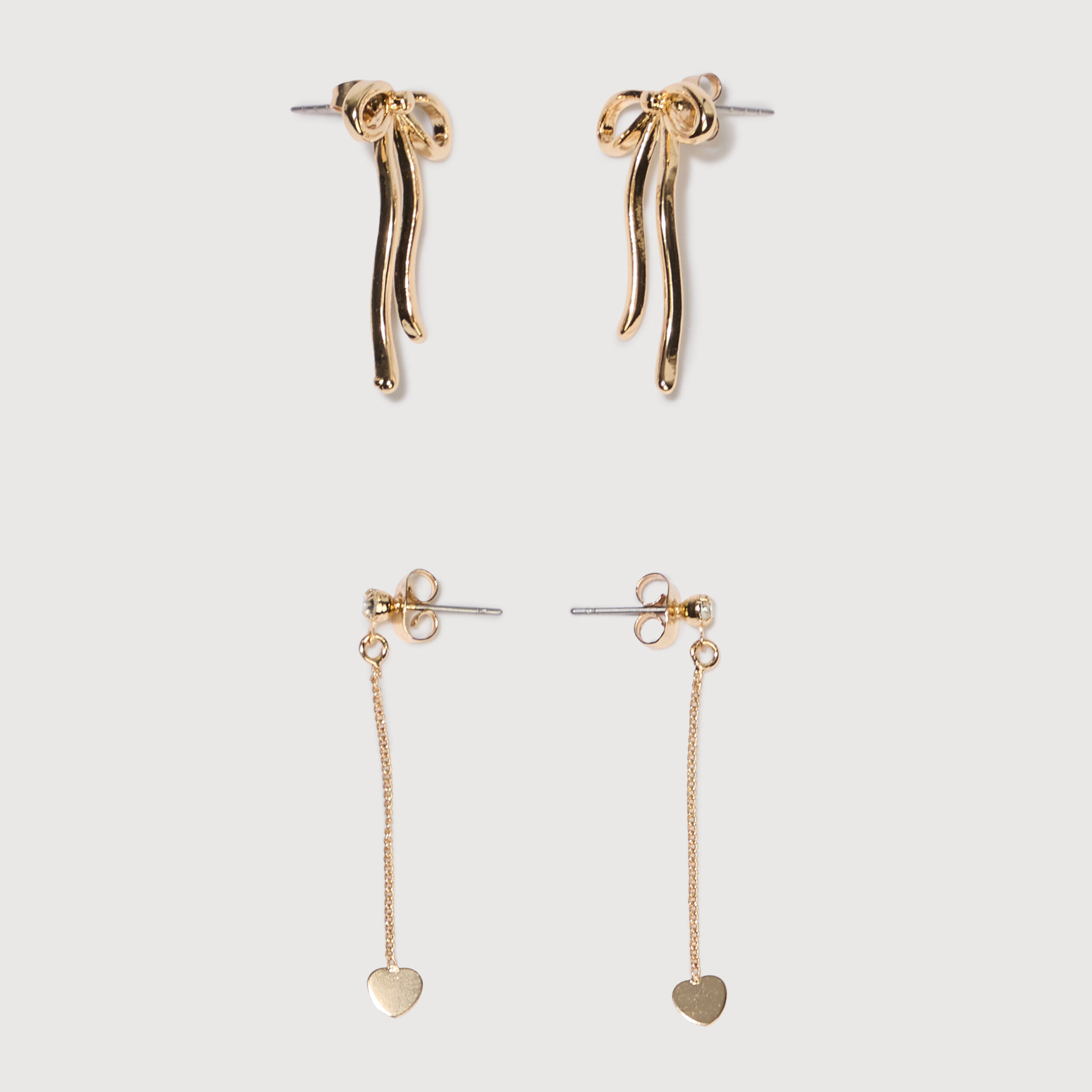 Lot de 2 boucles d'oreilles couleur or femme