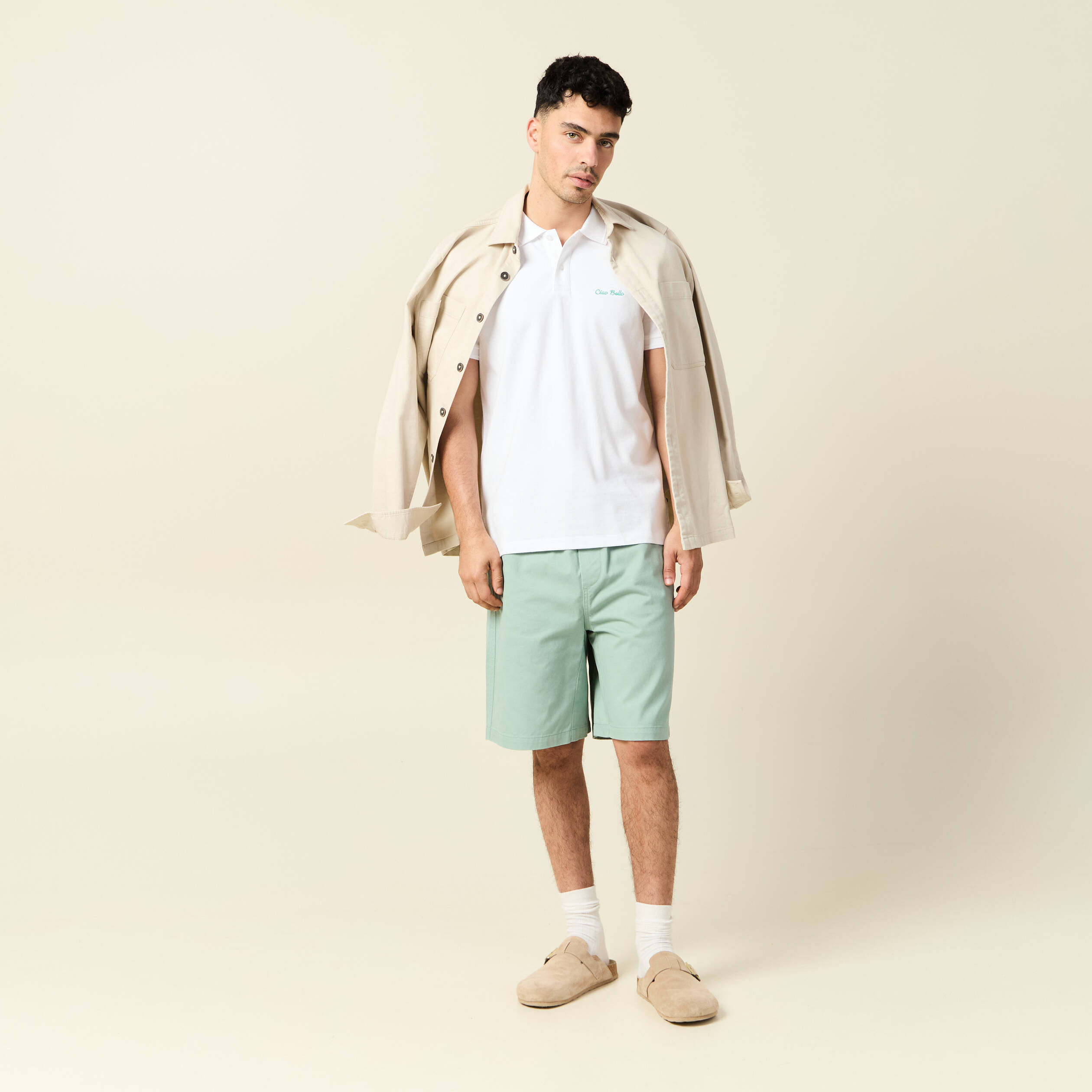 bermuda droit vert olive homme Bermuda droit vert olive homme