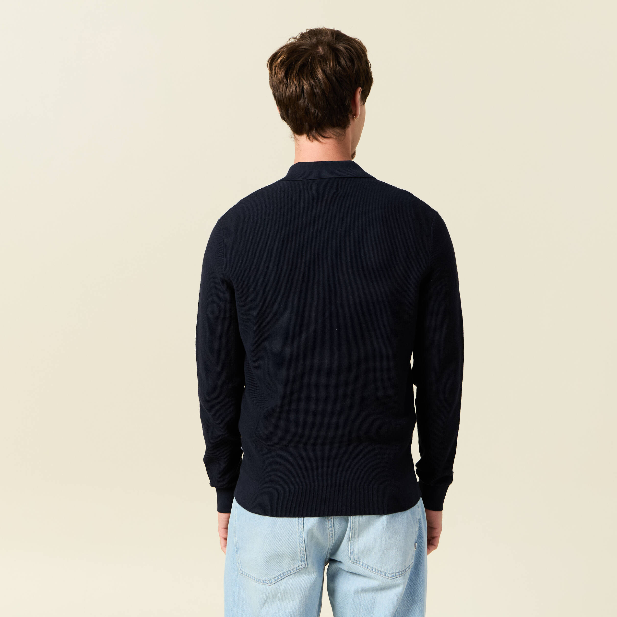Pull Talbots Petites En Coton Rayé Bleu Marine Et Crème - Taille PL - Longues Manches - Neuf Sans étiquette