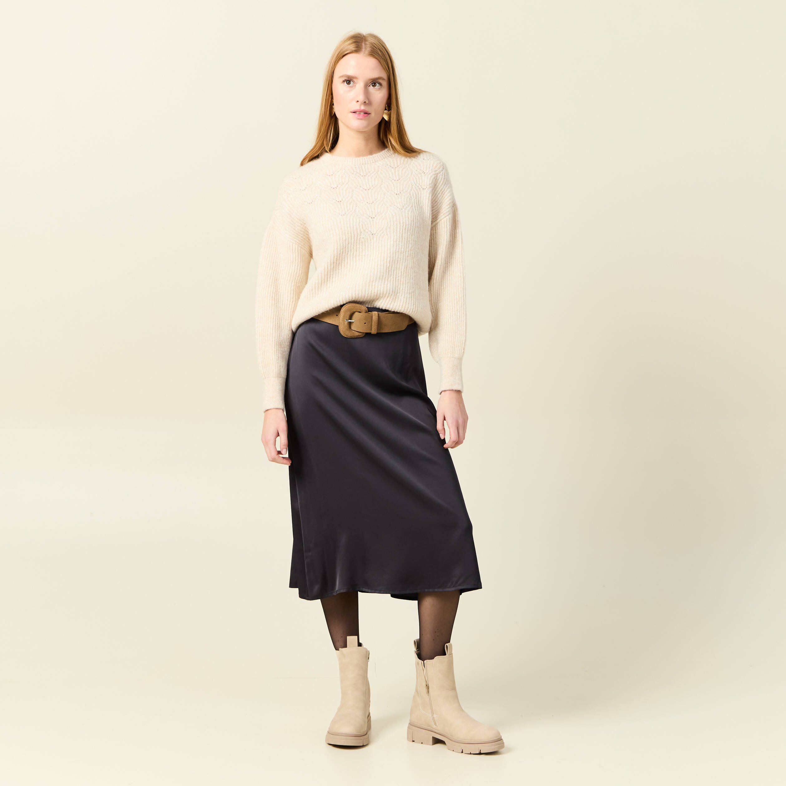 pull manches longues creme femme Pull manches longues creme femme