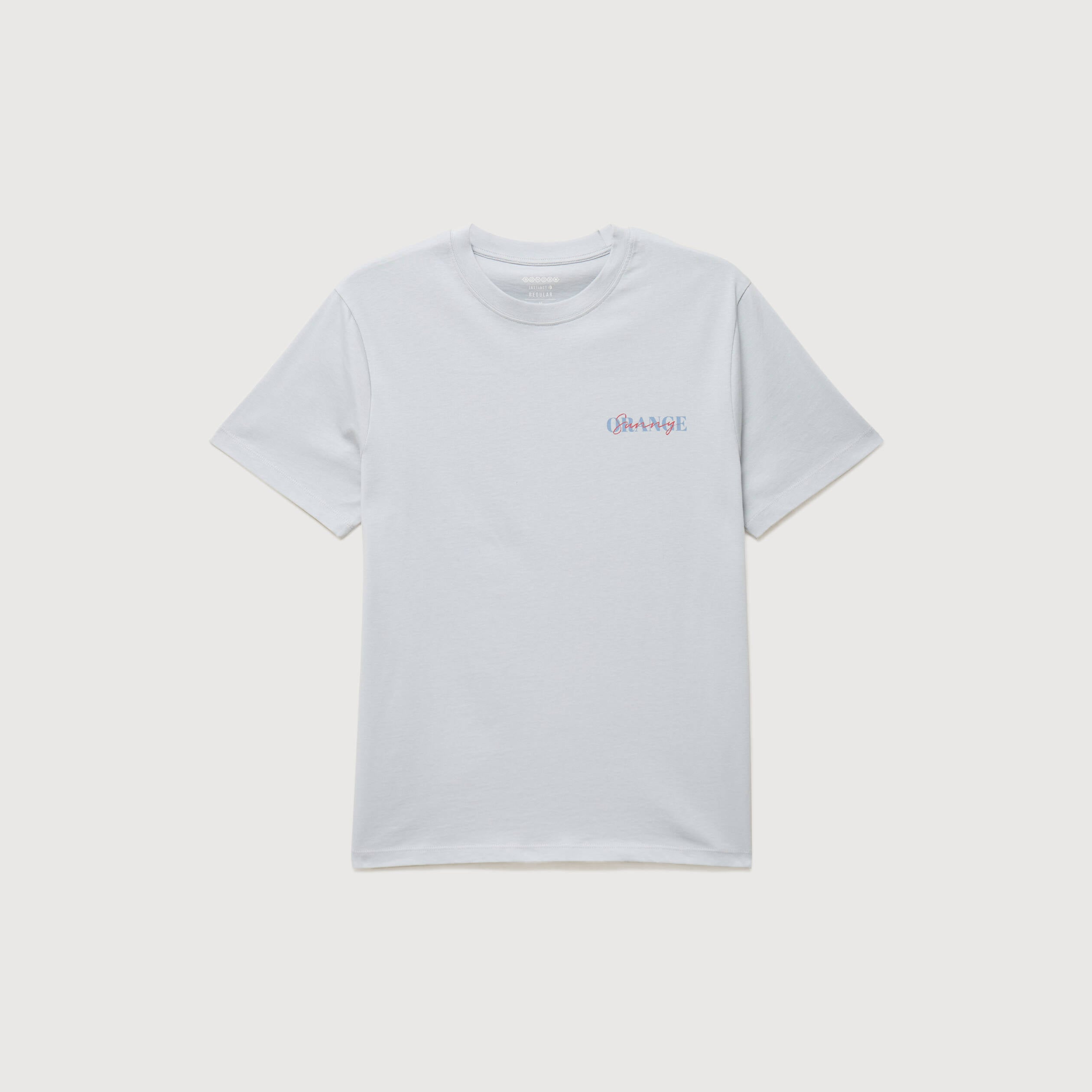 T-shirt droit en coton col rond gris clair homme