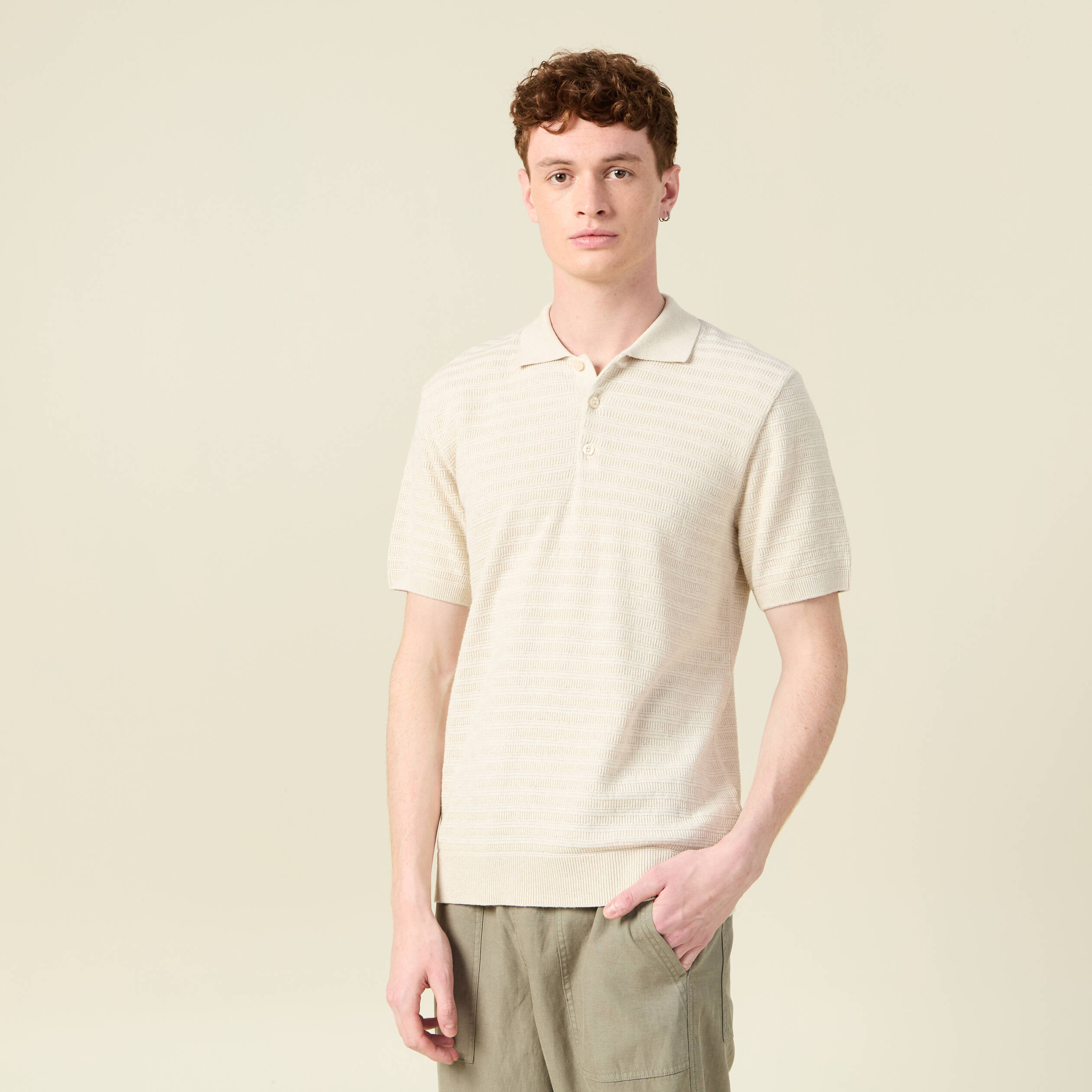 polo manches courtes ecru homme Polo manches courtes ecru homme
