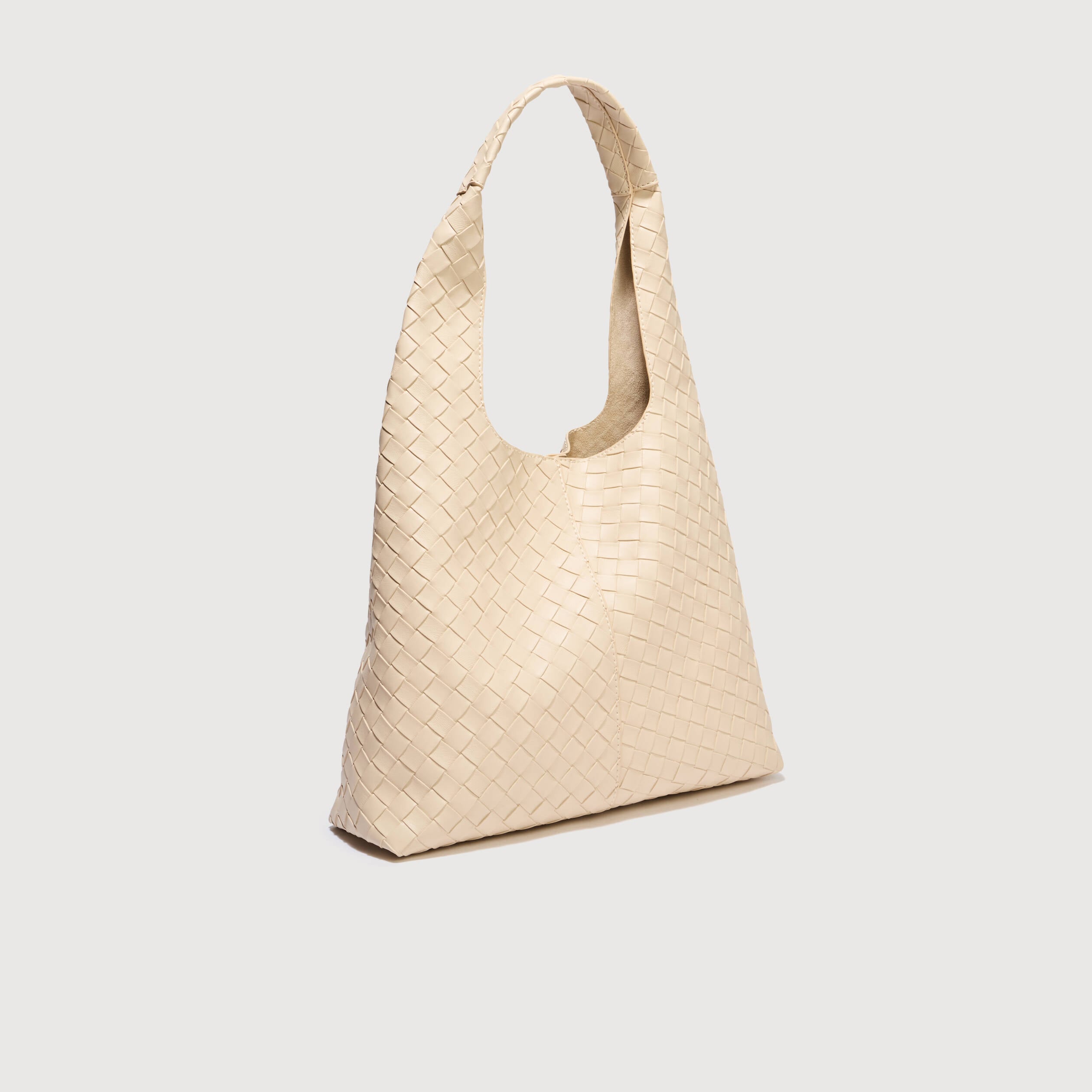 Sac bandouli&egrave;re tress&eacute; ivoire femme