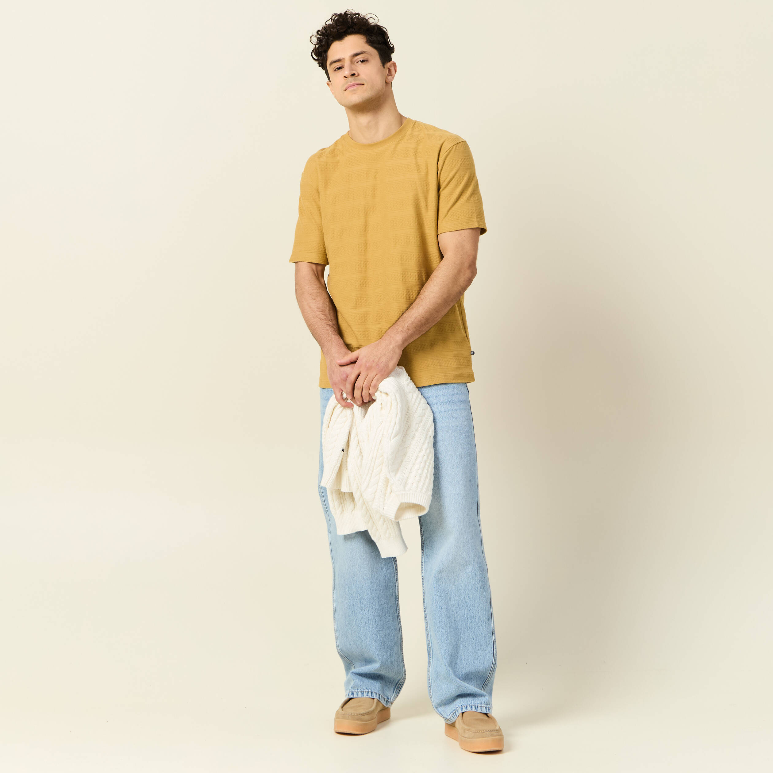 t shirt manches courtes beige homme T-shirt manches courtes beige homme