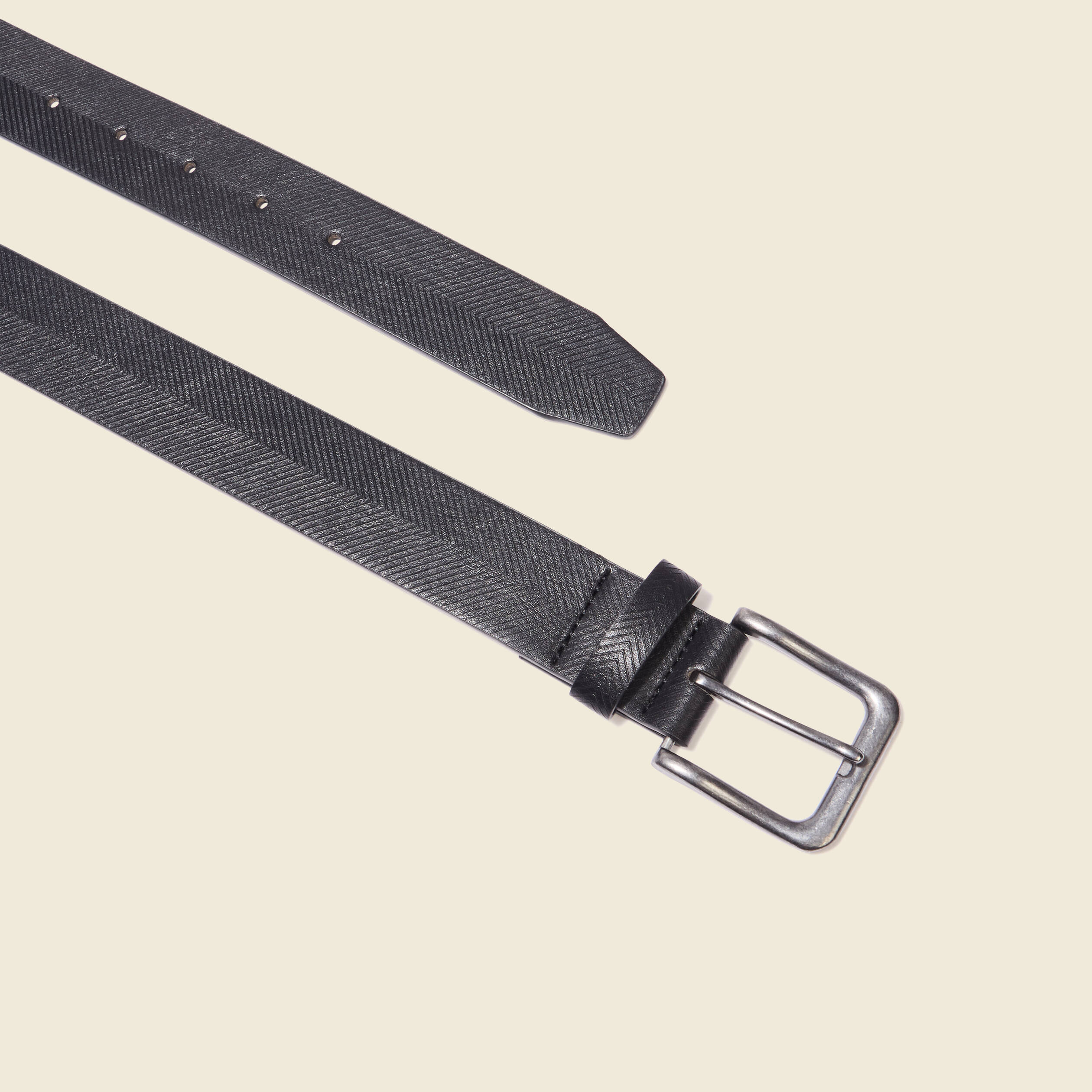 Ceinture emboss&eacute;e noir homme