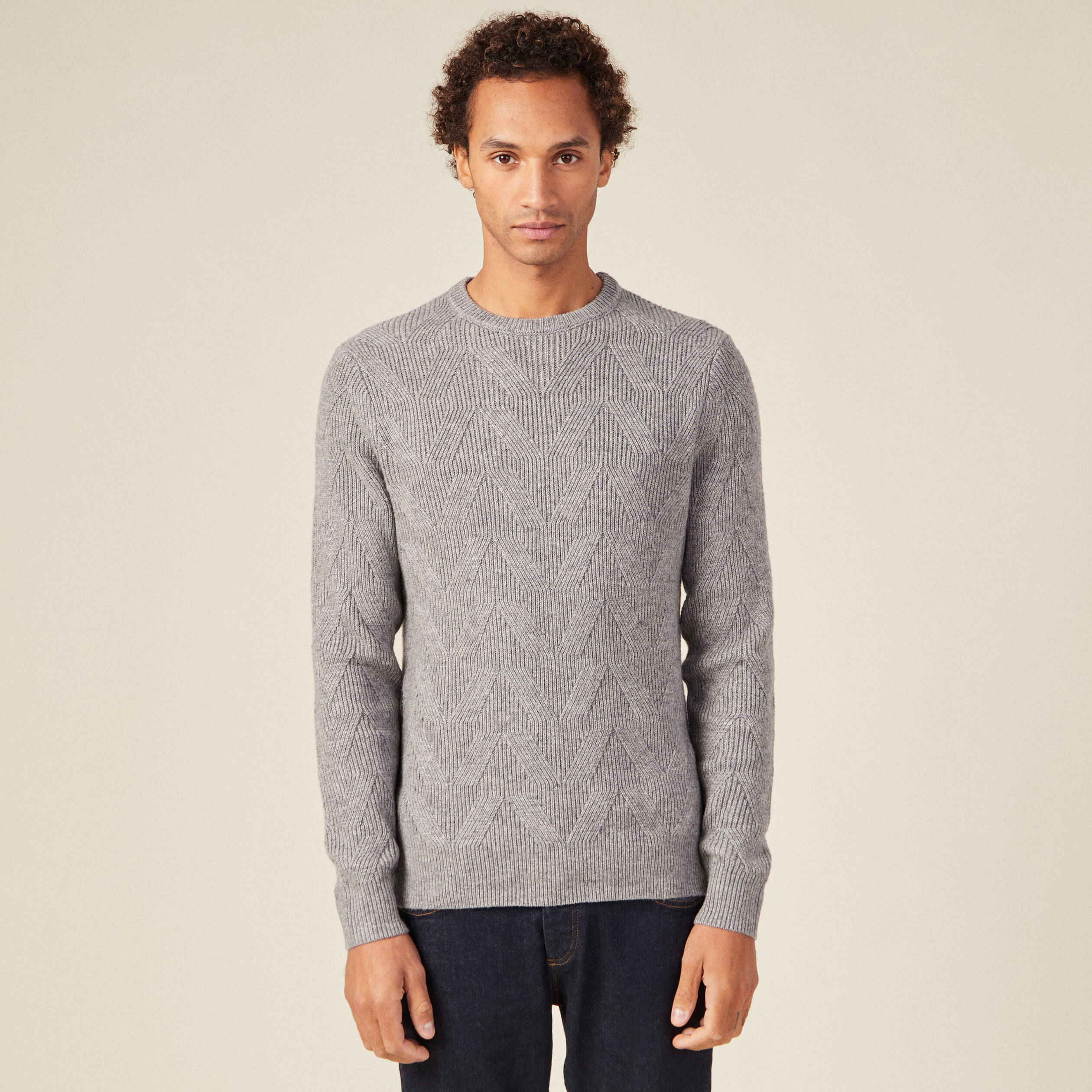 Pull Homme Col V Manches Longues Automne Hiver Casual Pullover Couleur Unie Tissu Confortable - Kaki Kaki - Prêt-à-Porter