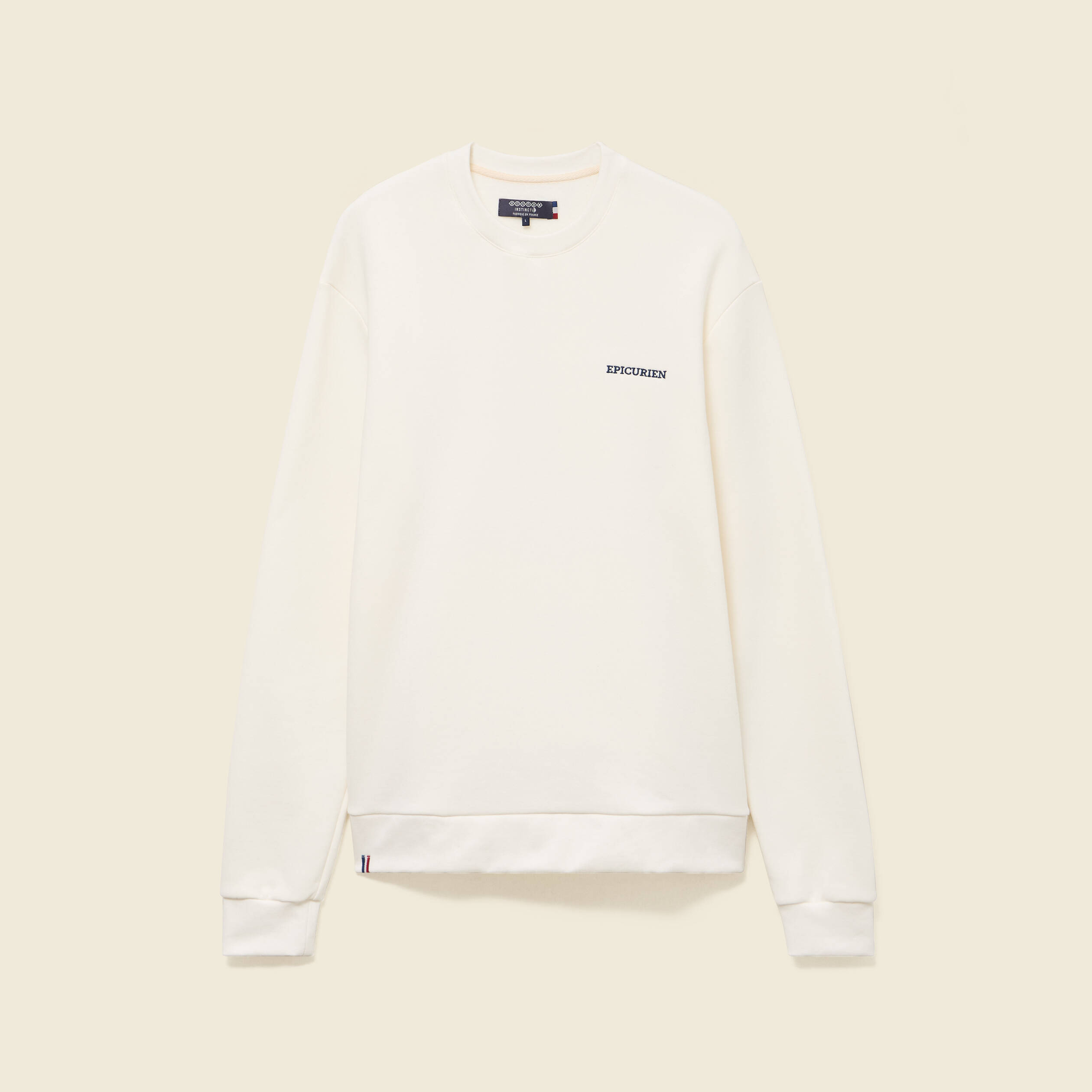 Sweat manches longues ecru homme