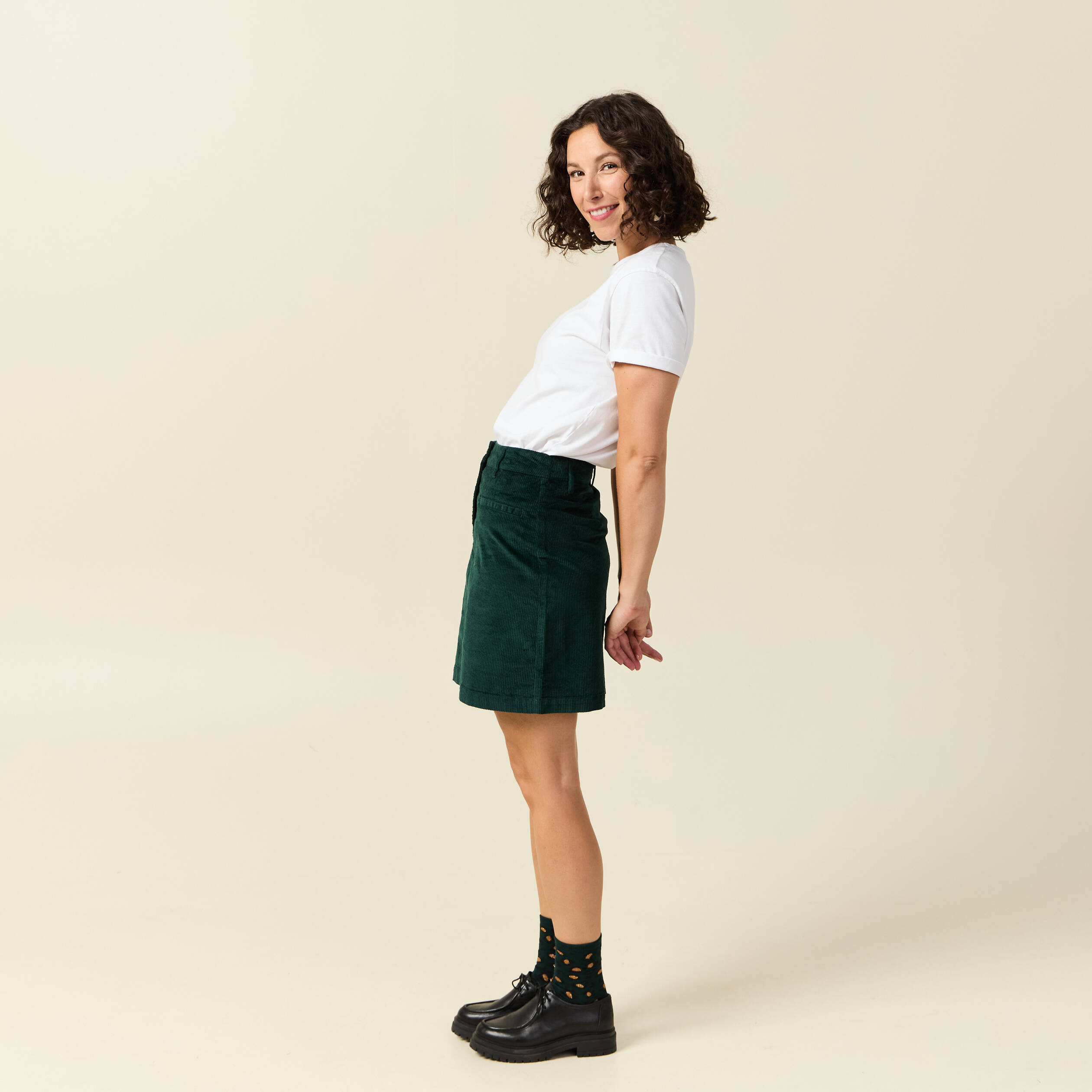 Jupe vert fonc&eacute; femme