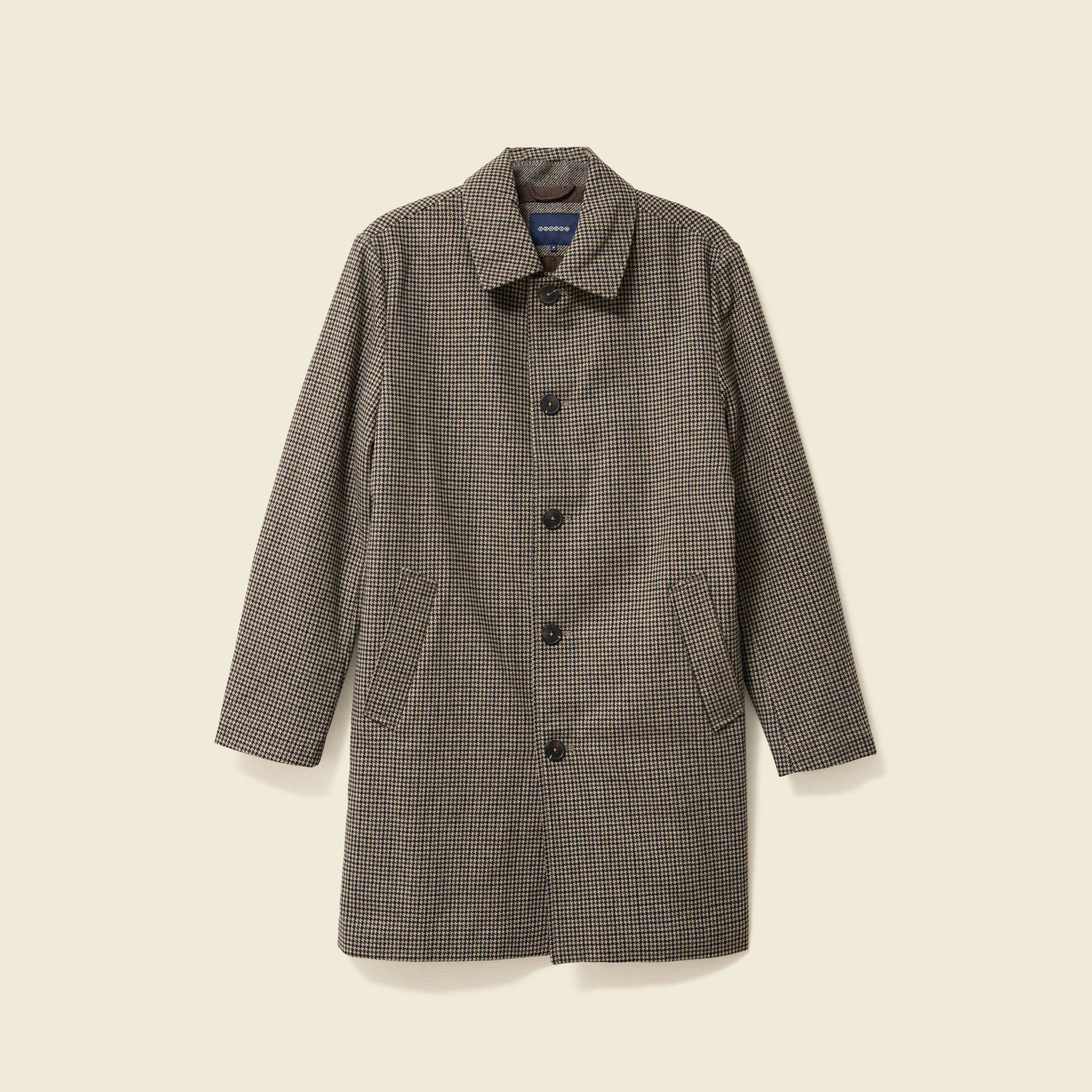 Manteau col classique manches longues camel homme