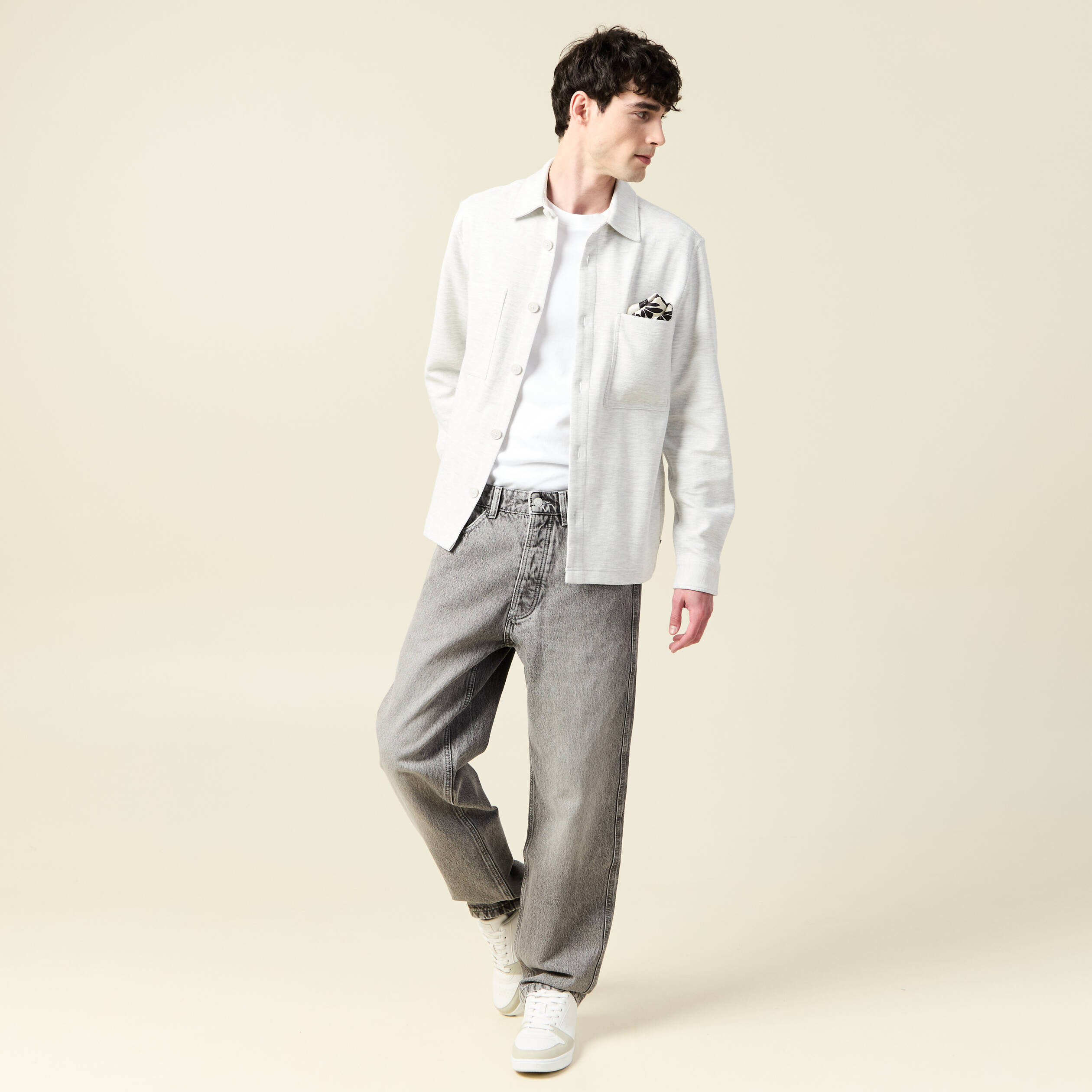 Surchemise manches longues ecru homme