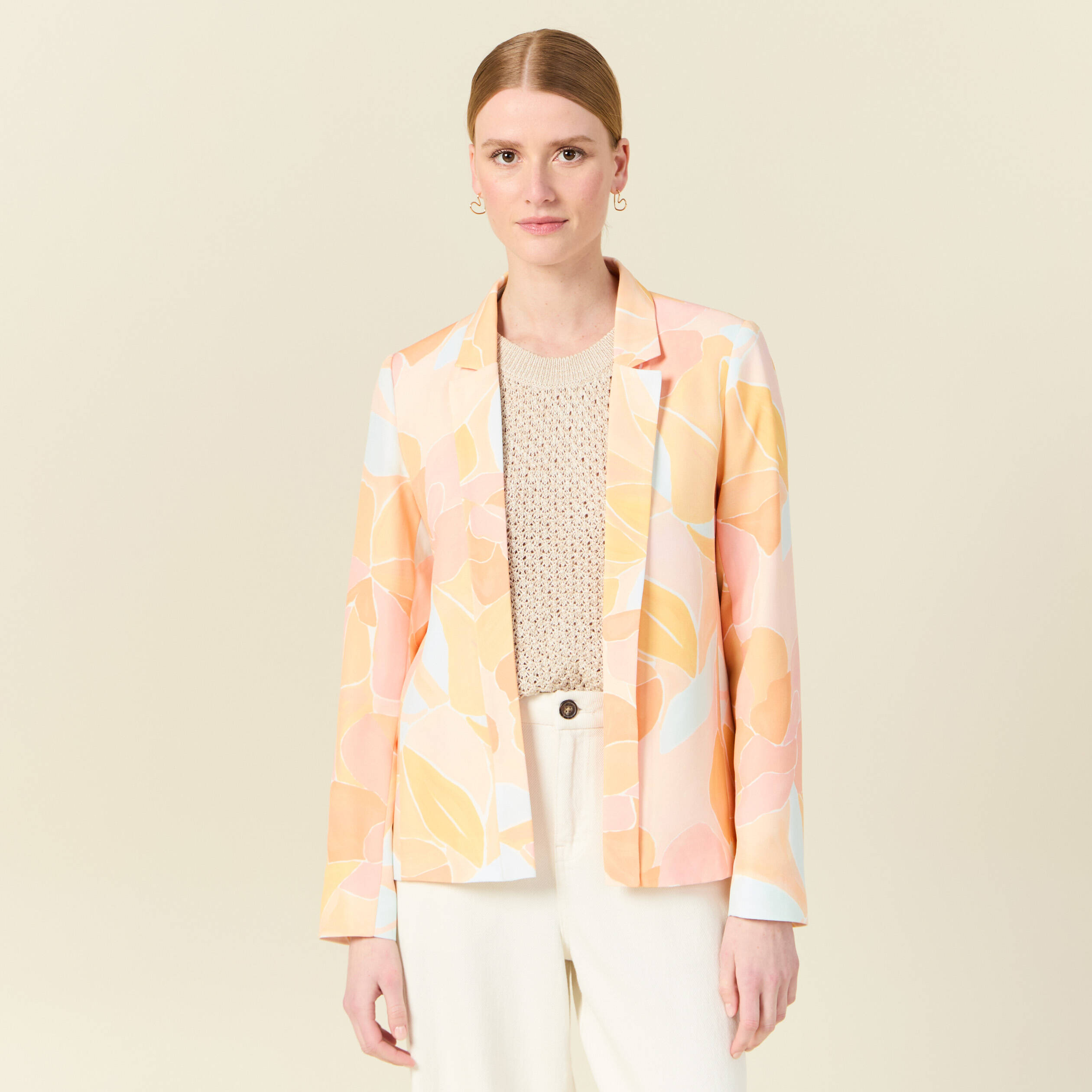 veste blazer eco responsable orange clair femme Veste blazer éco-responsable orange clair femme