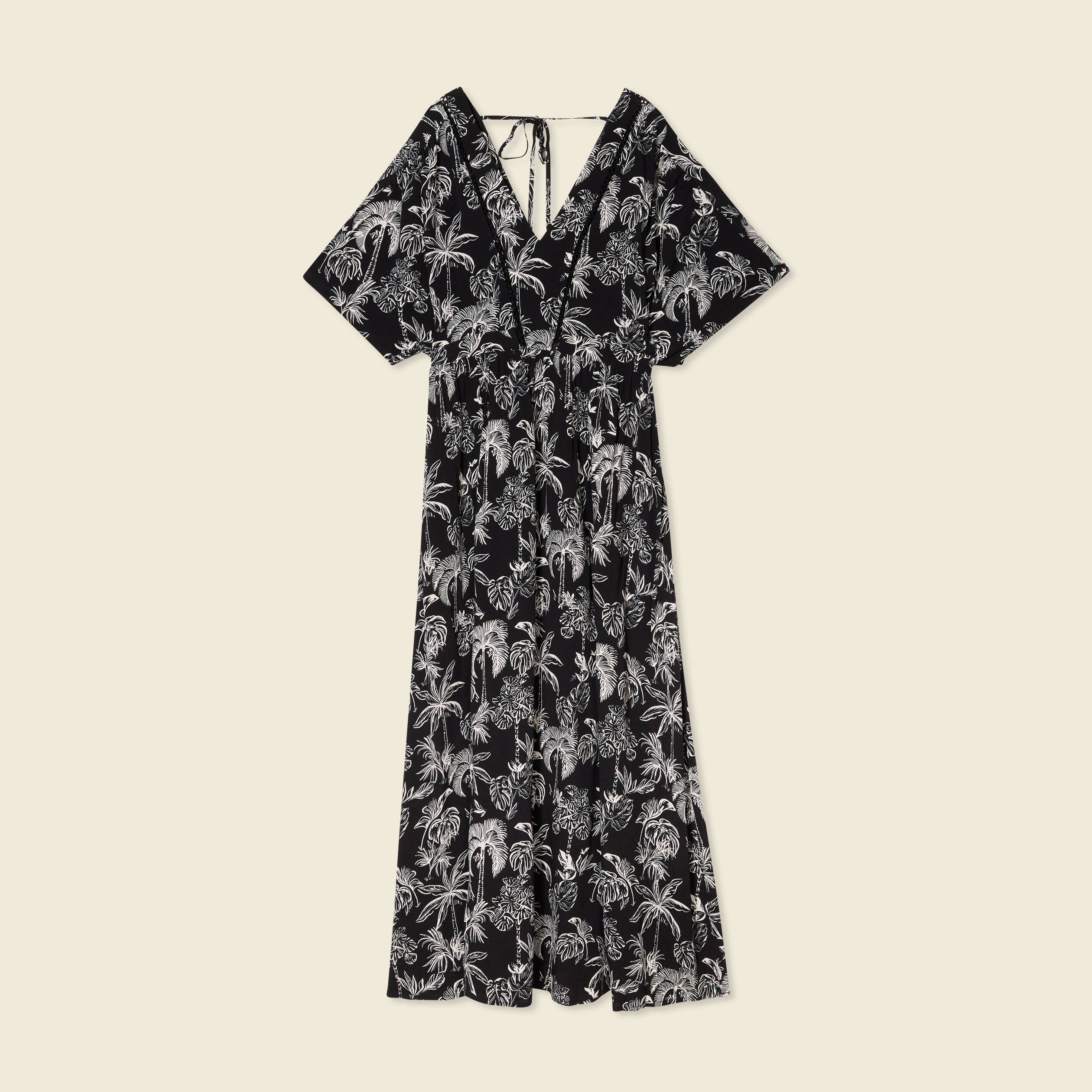 robe longue droite dos en v noir femme Robe longue droite dos en V noir femme