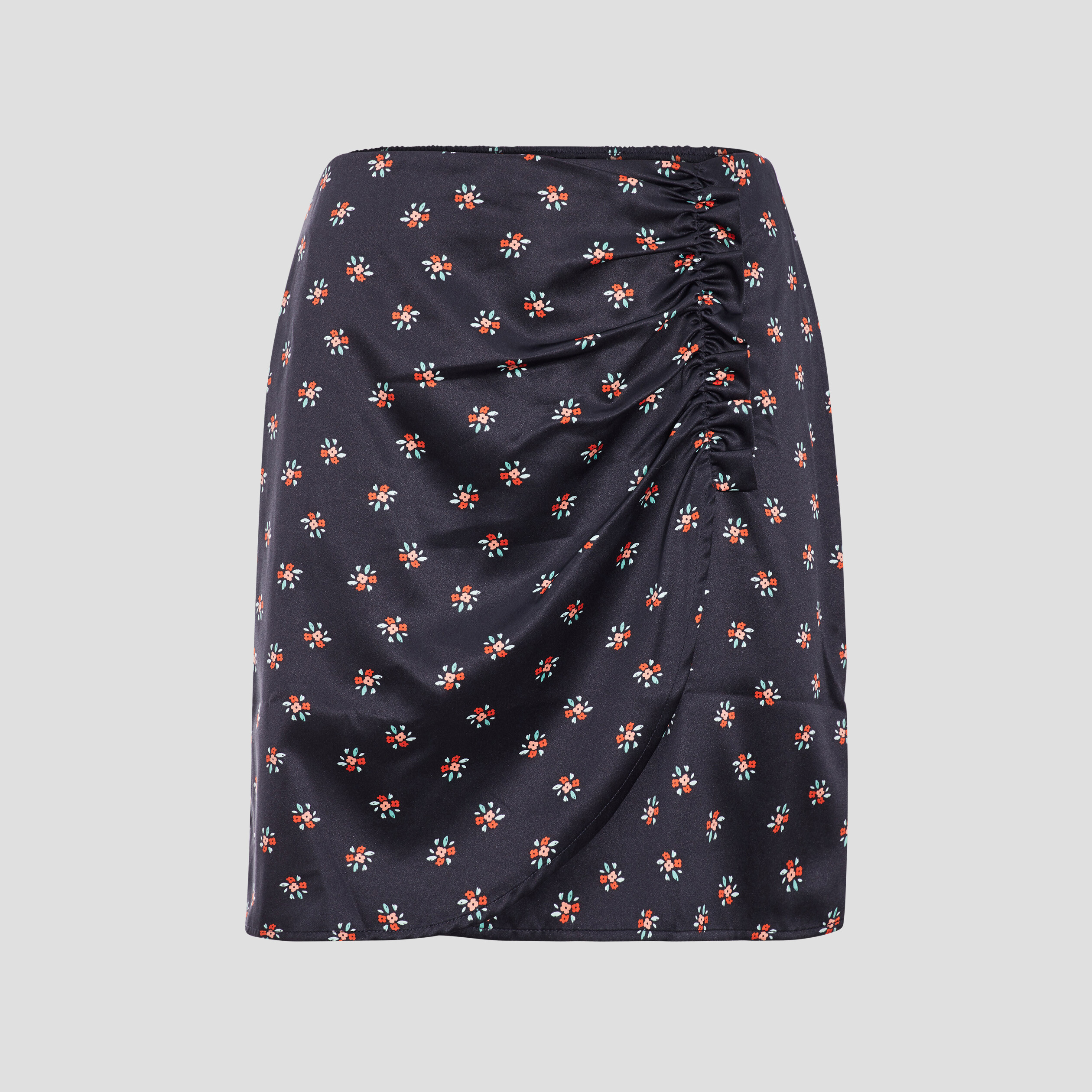 jupe droite froncee satinee noir femme Jupe droite froncée satinée noir femme