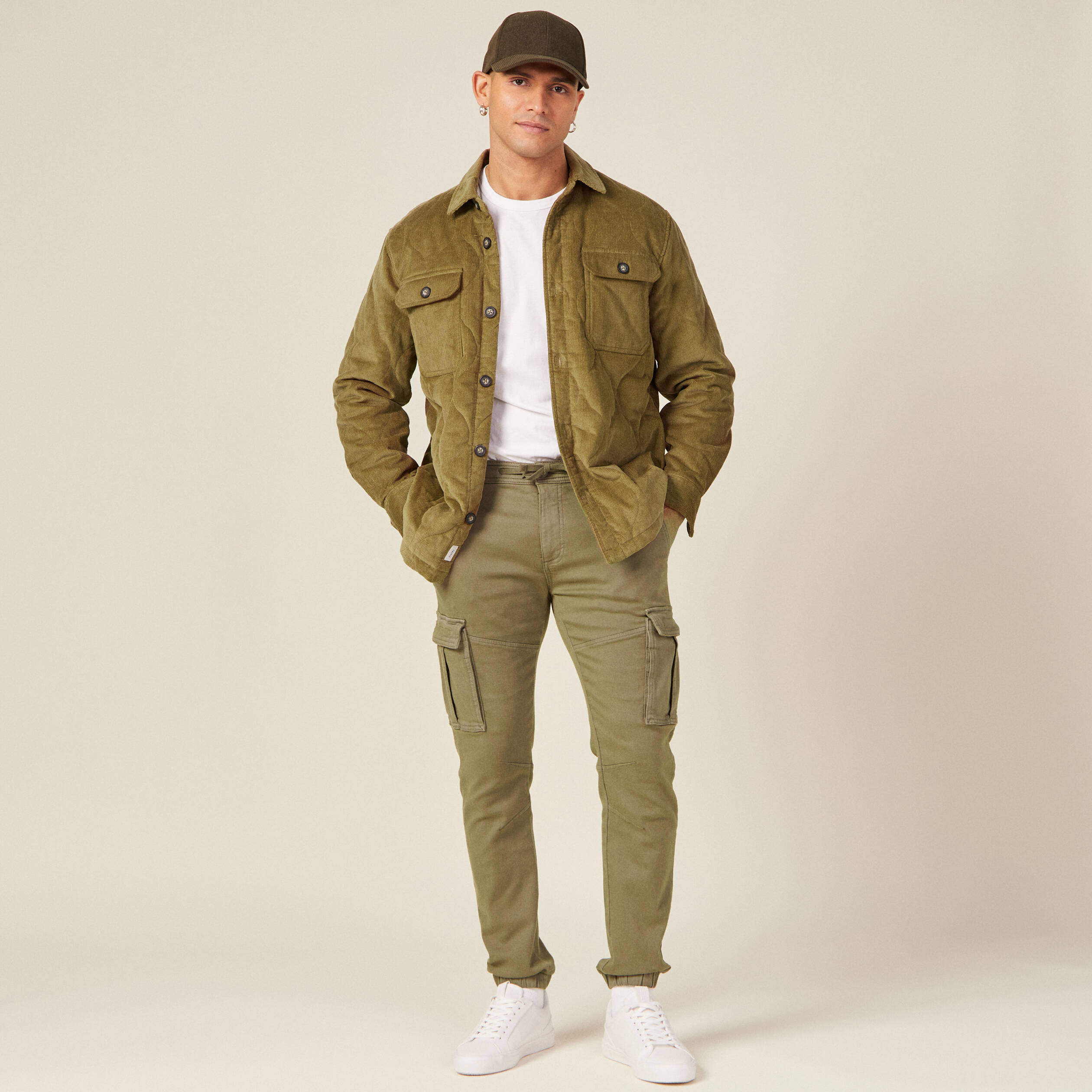 pantalon battle bas resserre vert kaki homme Pantalon battle bas resserré vert kaki homme