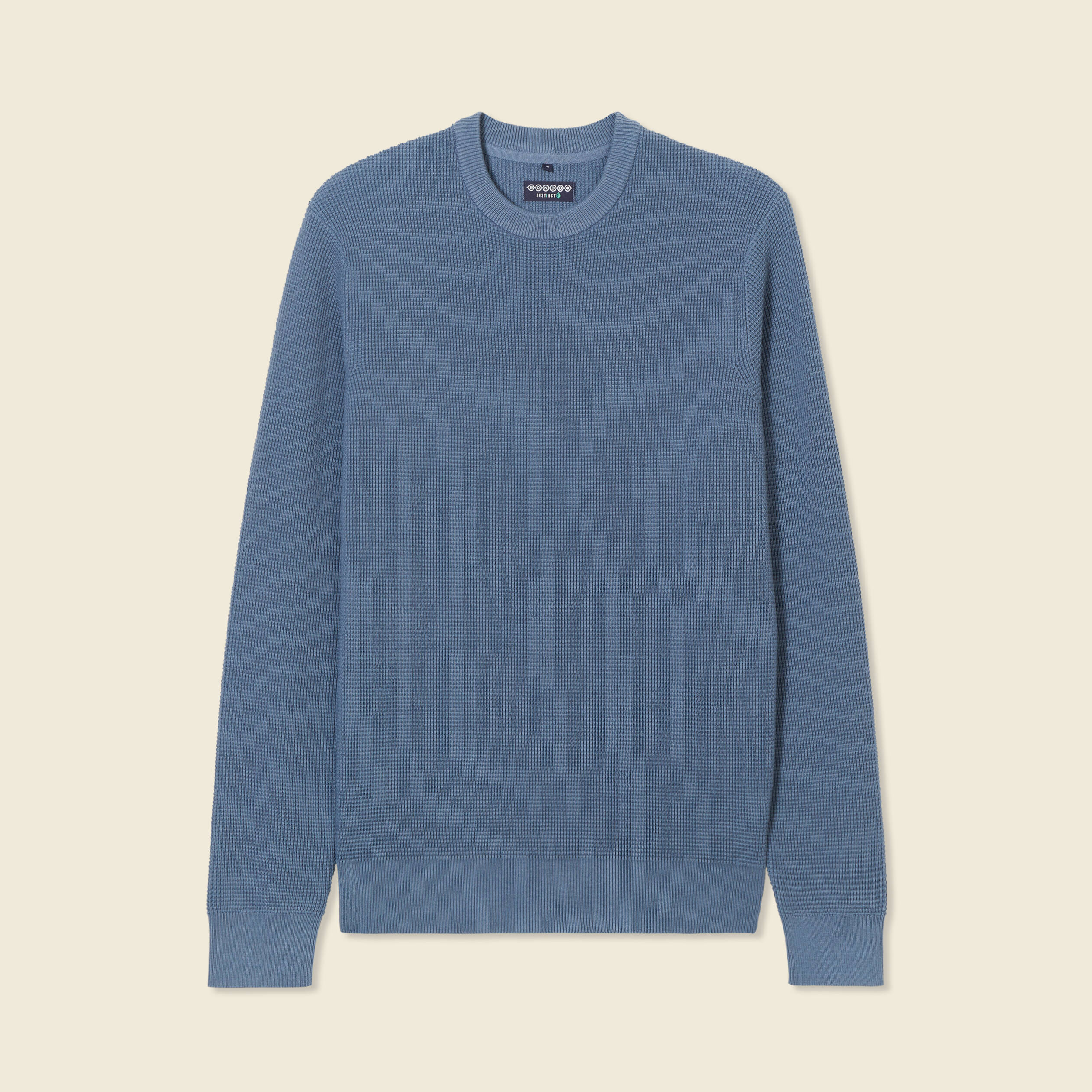 pull manches longues col rond bleu gris homme Pull manches longues col rond bleu gris homme