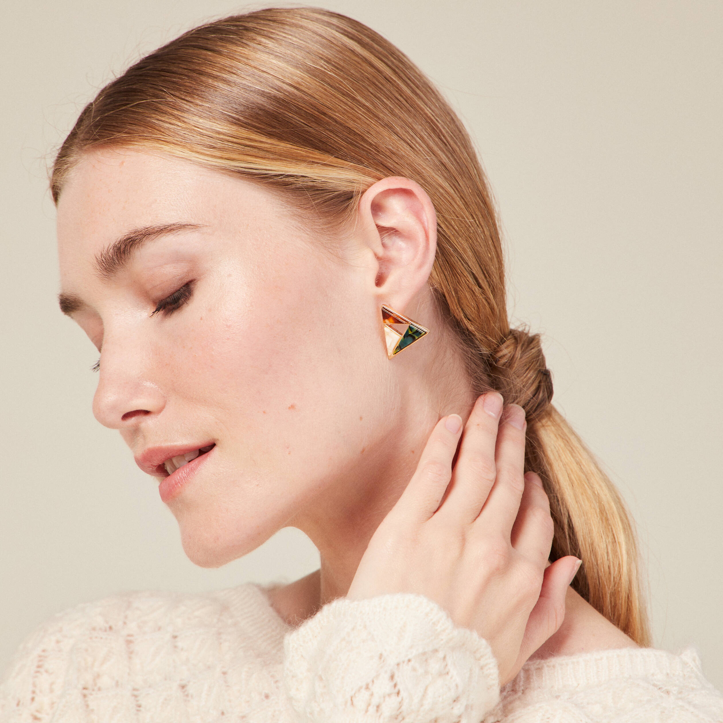 Boucles D’oreilles Clou Multicolores – Neuves Sans Emballage, Légères Et Colorées