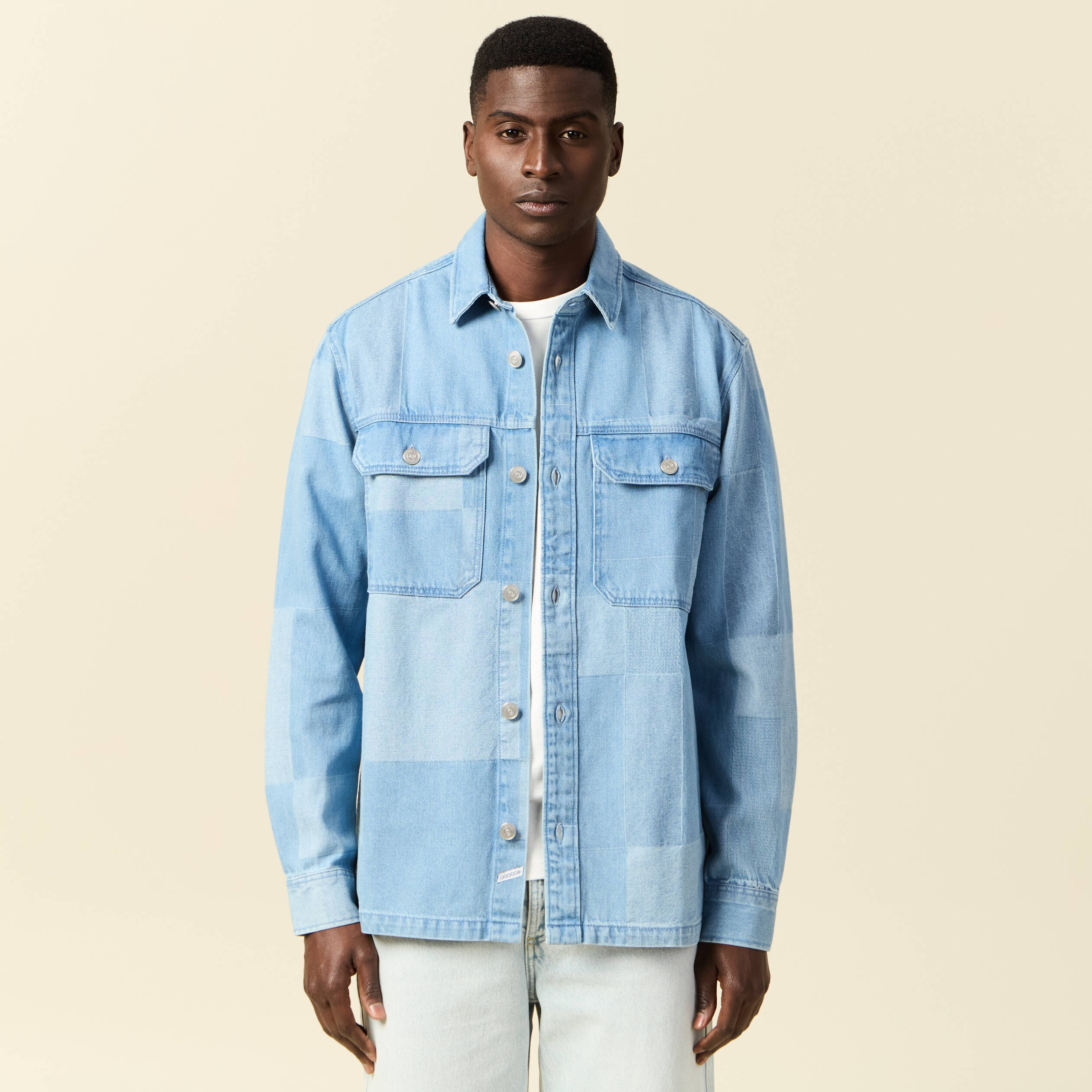 Surchemise en jean denim bleach homme