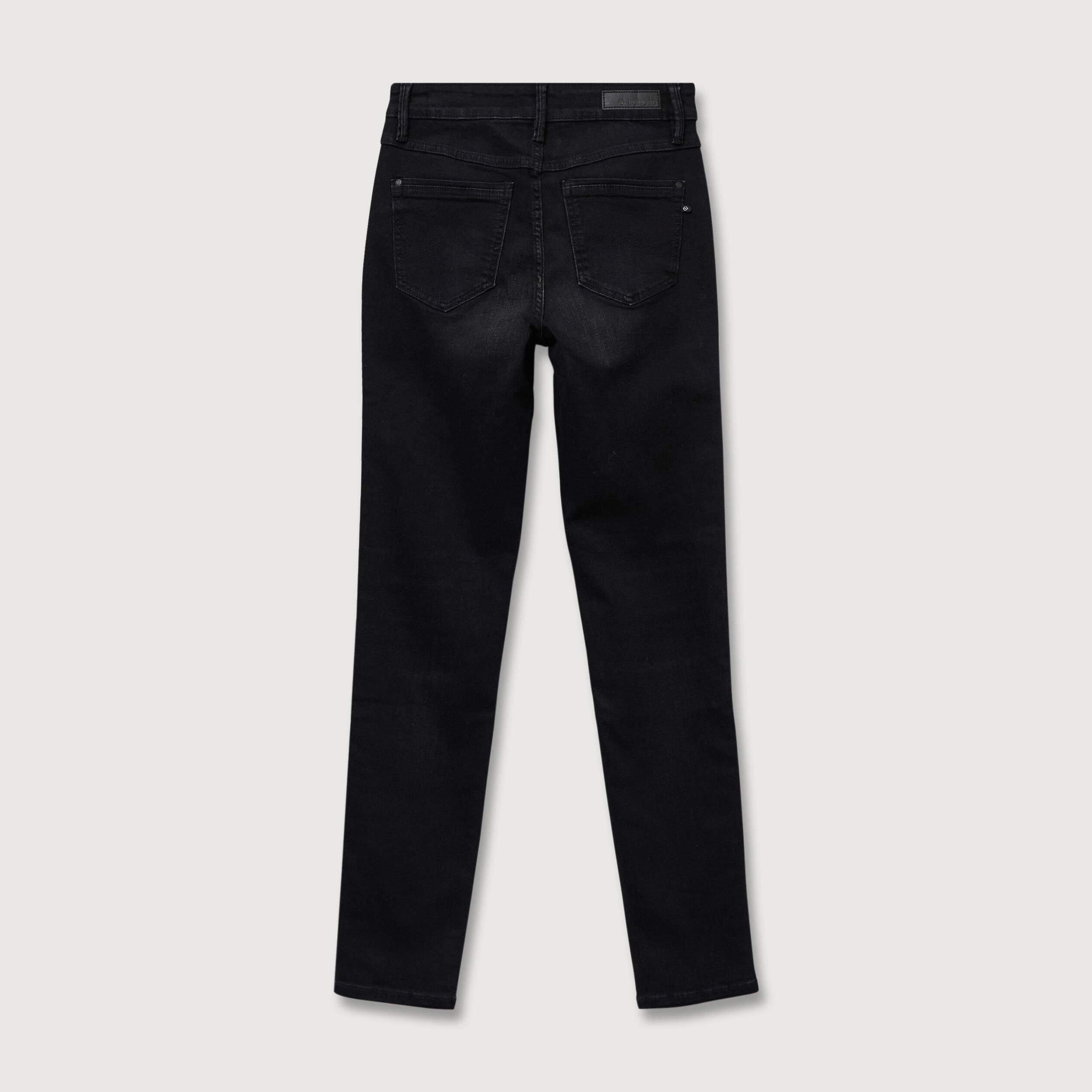 Jeans slim taille haute denim noir femme