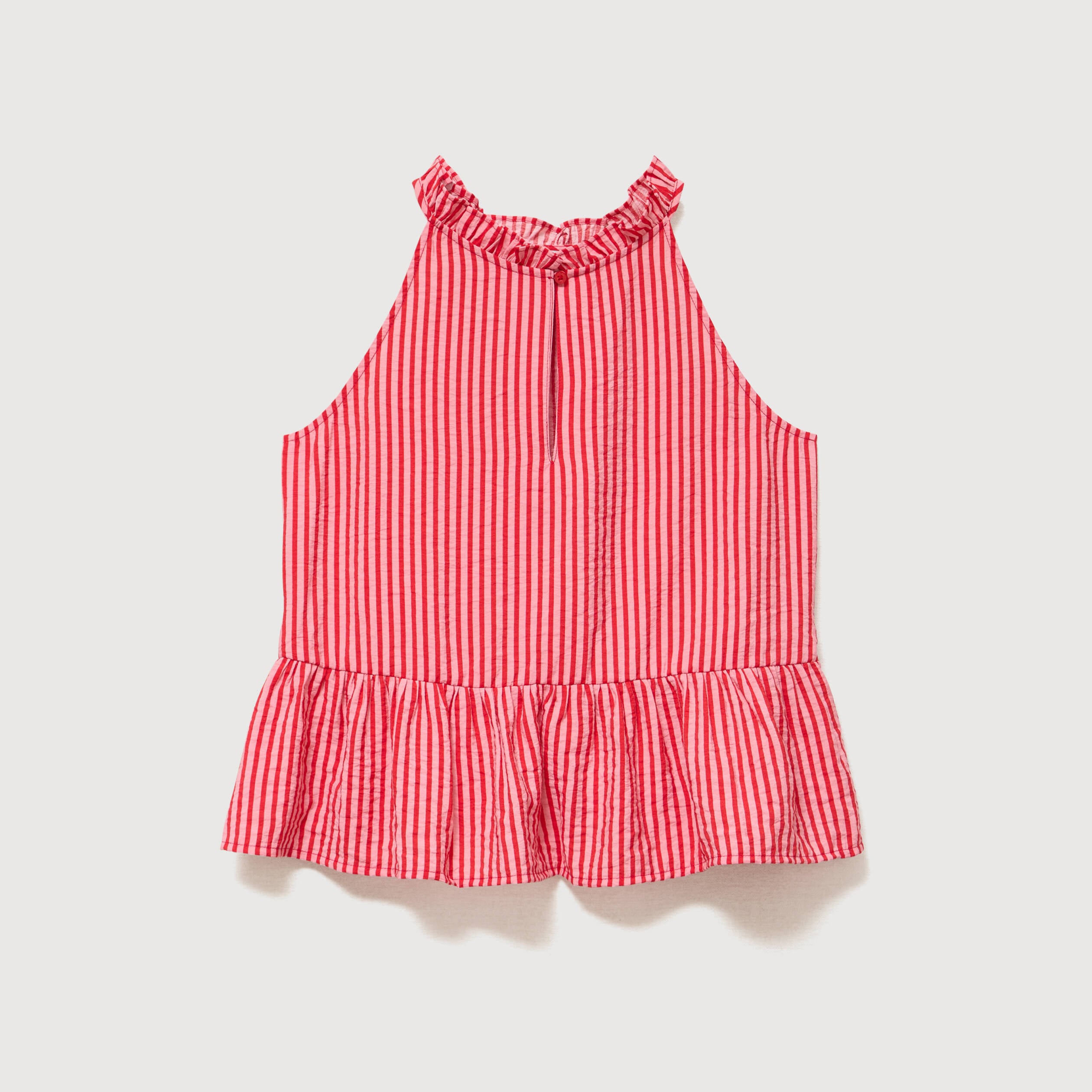 Top droit manches courtes rouge femme