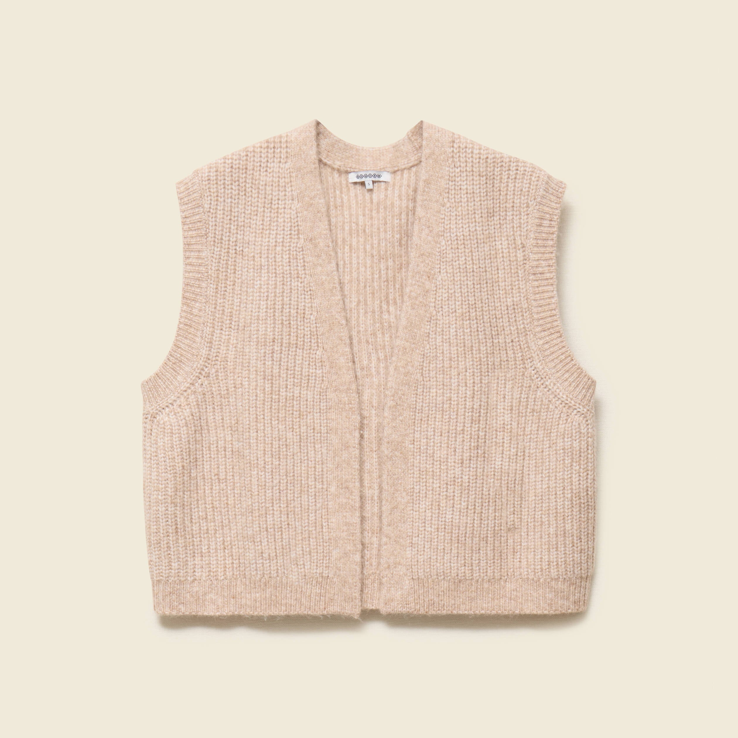 Gilet sans manches creme femme