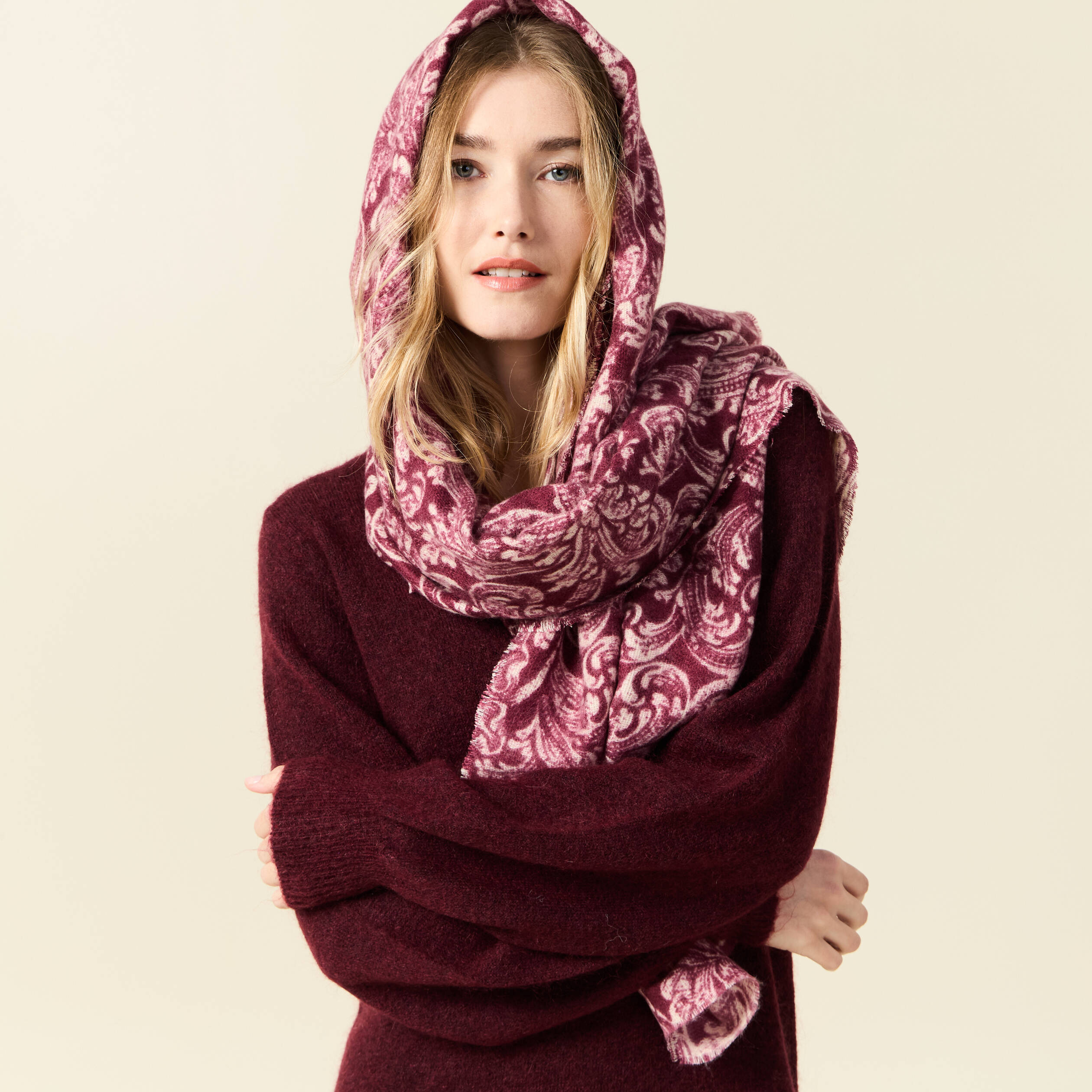 Écharpe bordeaux femme Vibs