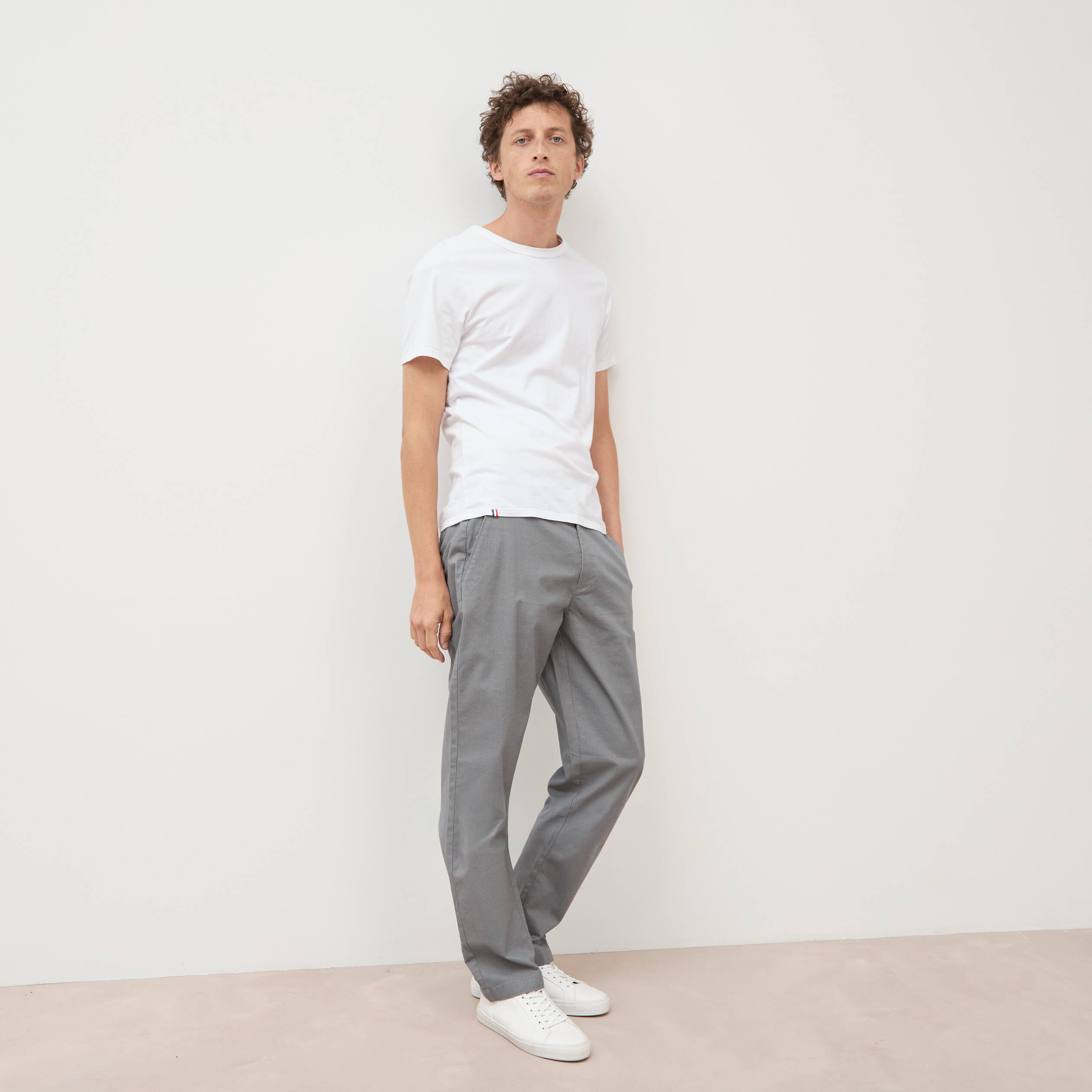 Pantalon regular longueur 32 gris homme